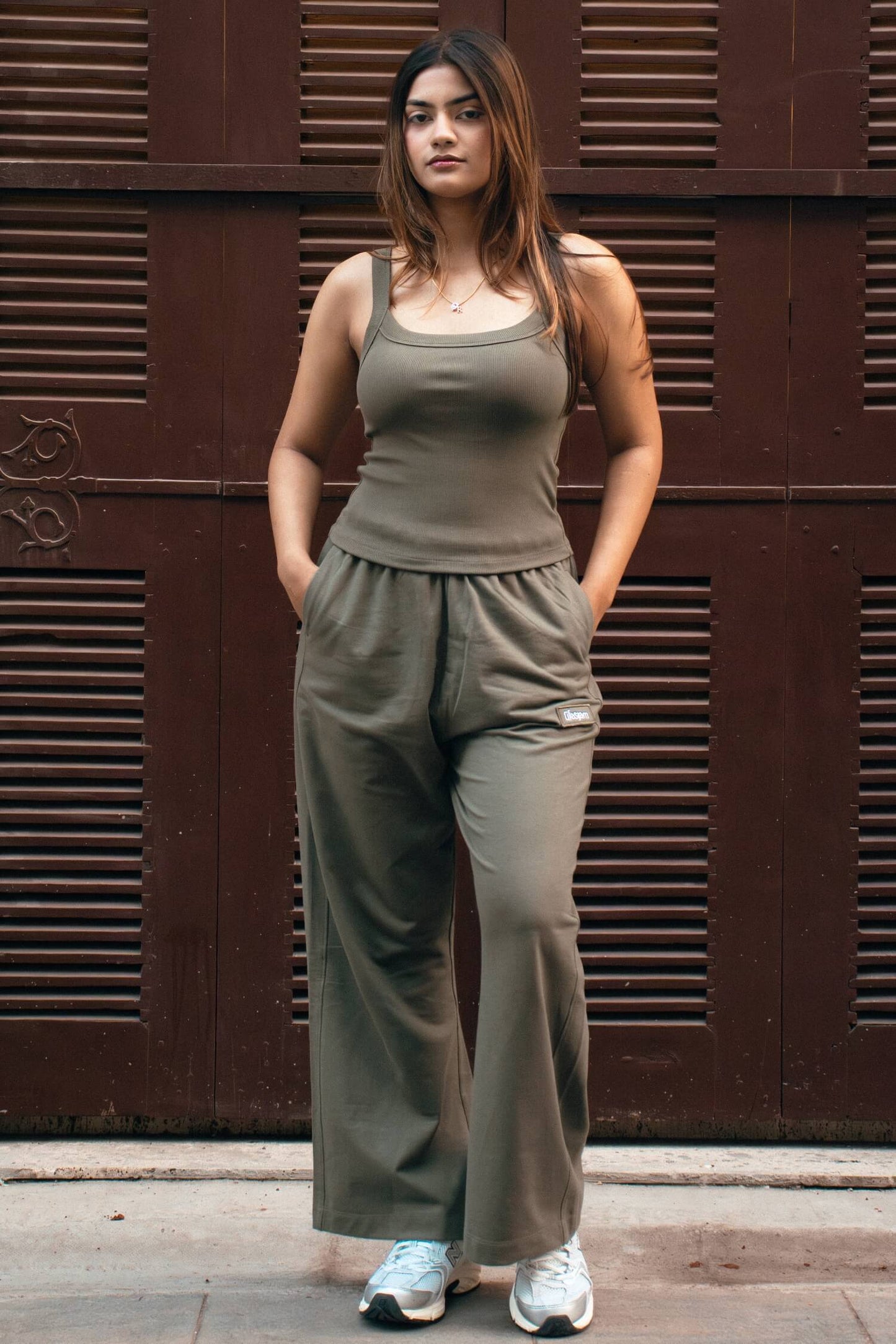 Co-ord Set: Strappy Tank & Loungers in Soul Green