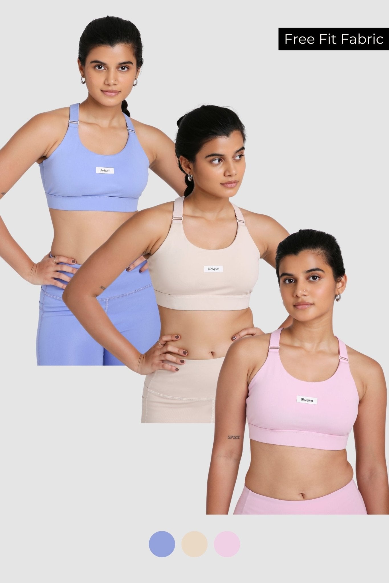 3 Pack: Adjustable Straps Sports Bra - Life & Jam