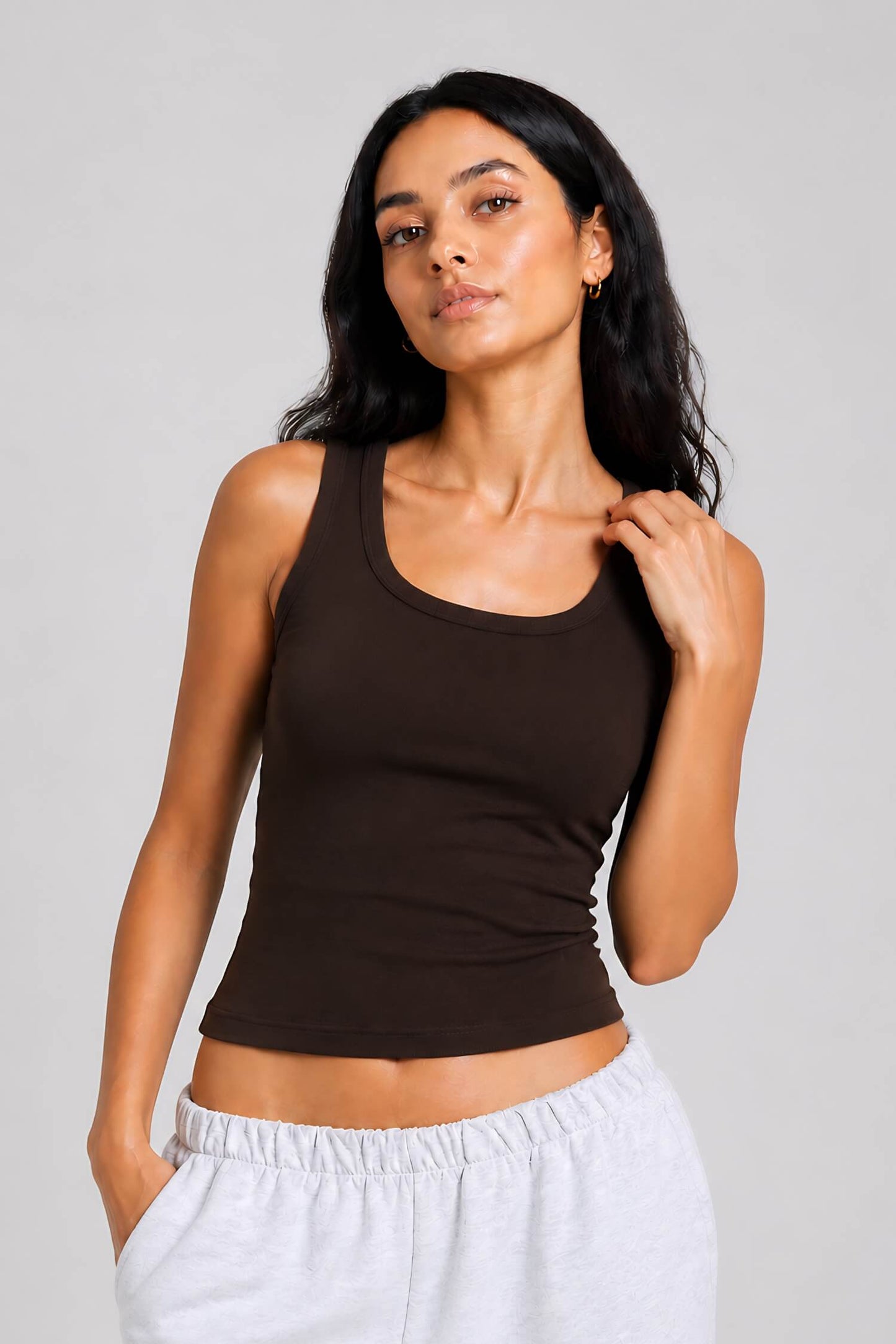 What's The Scoop Tee in Rugged Brown