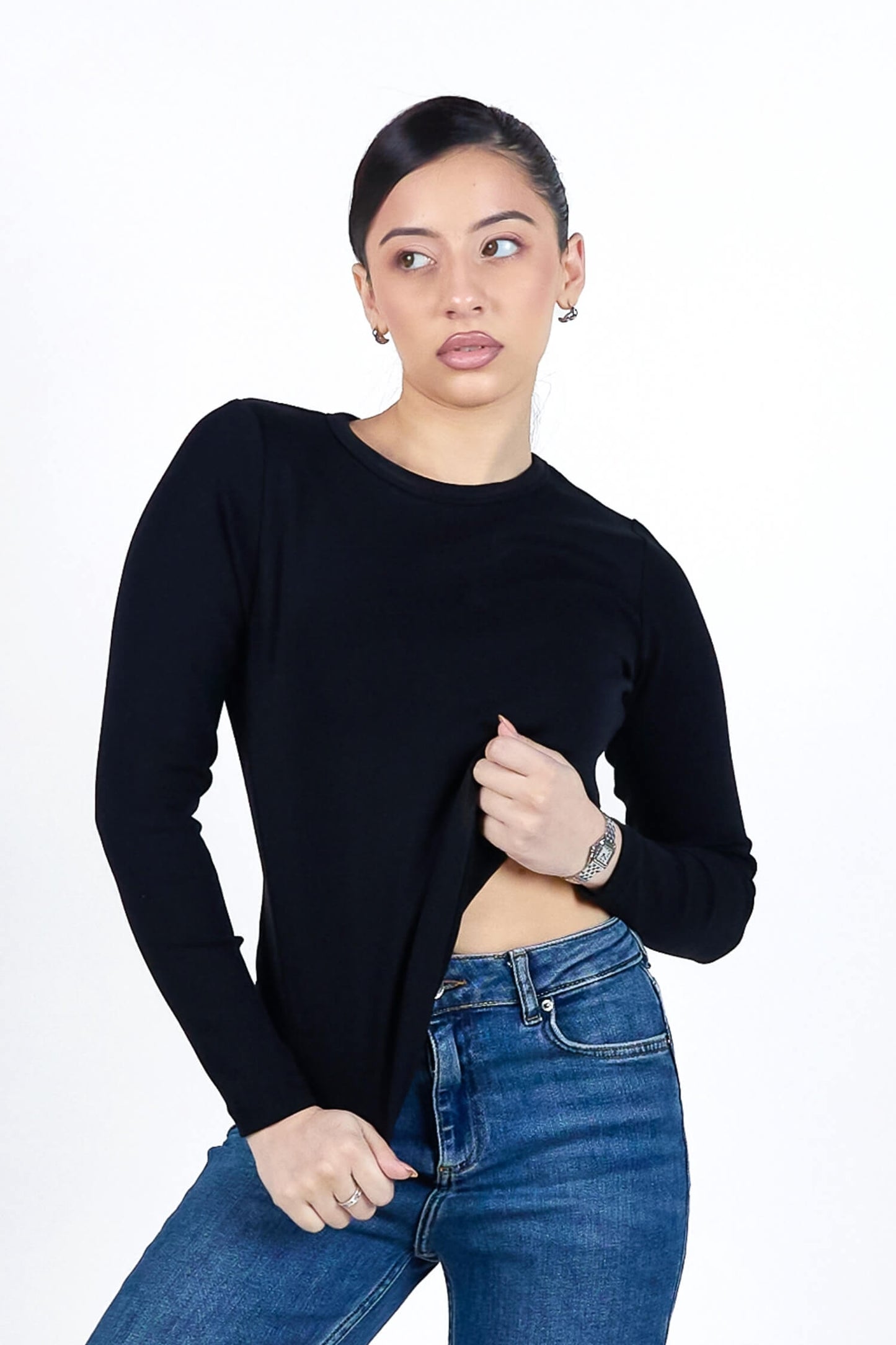Everyday Long Sleeves Tee in True Black
