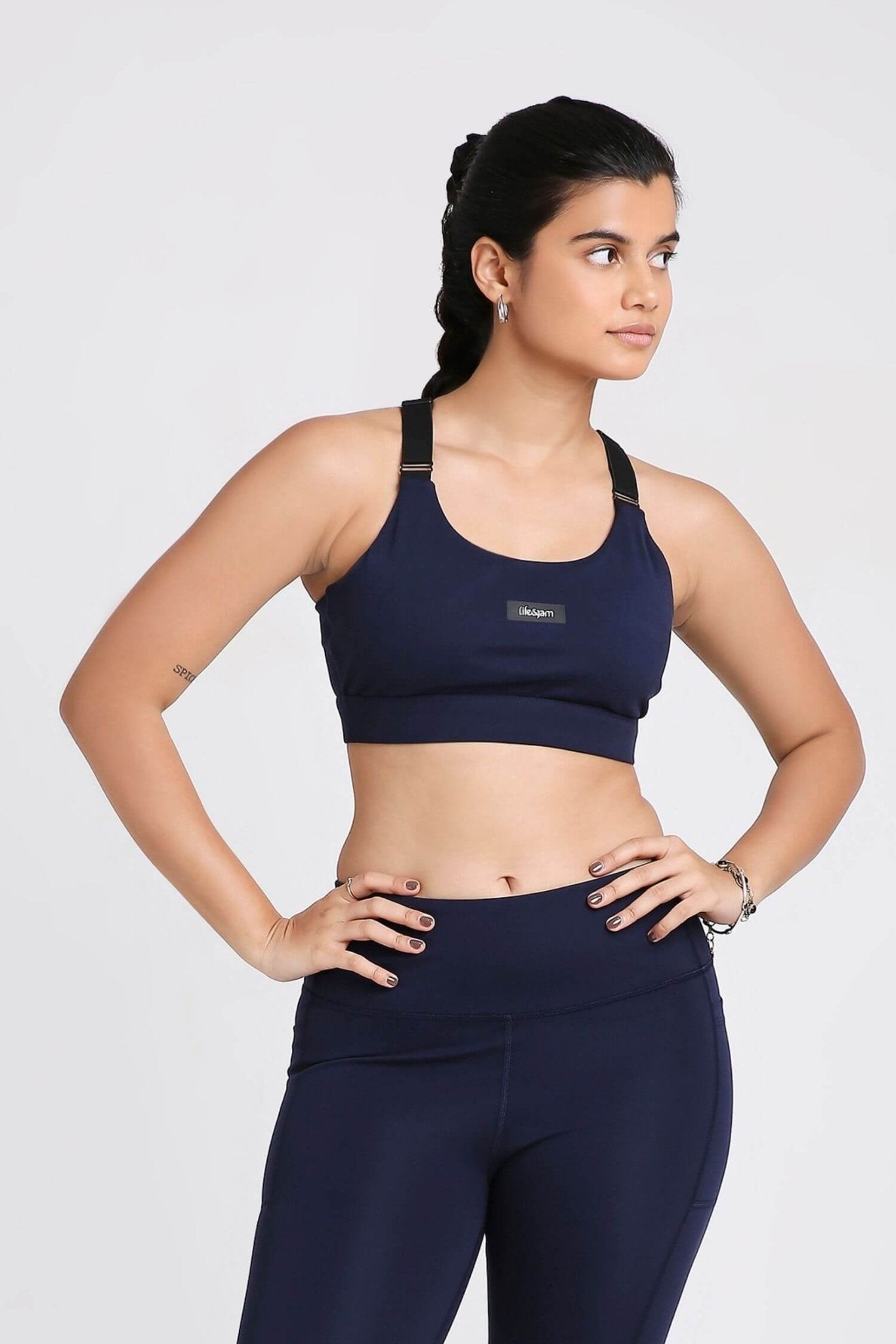 Adjustable Straps Sports Bra in Ink 2.O - Life & Jam
