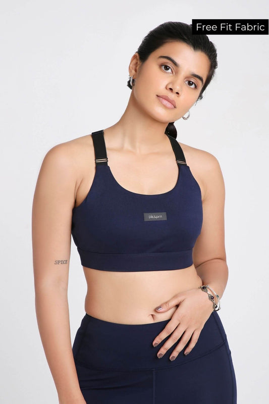 Adjustable Straps Sports Bra in Ink 2.O - Life & Jam