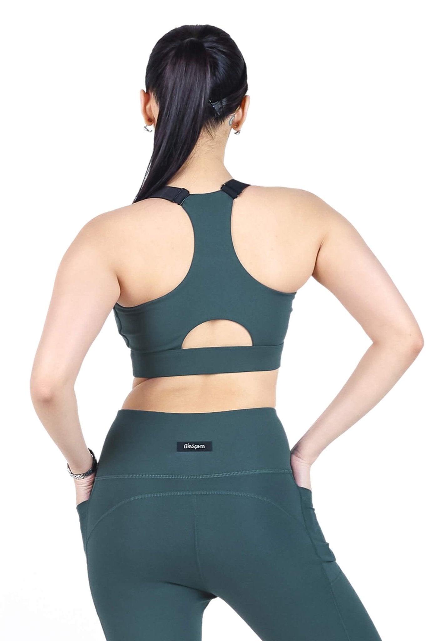 Adjustable Straps Sports Bra in Jungle Green 2.O - Life & Jam