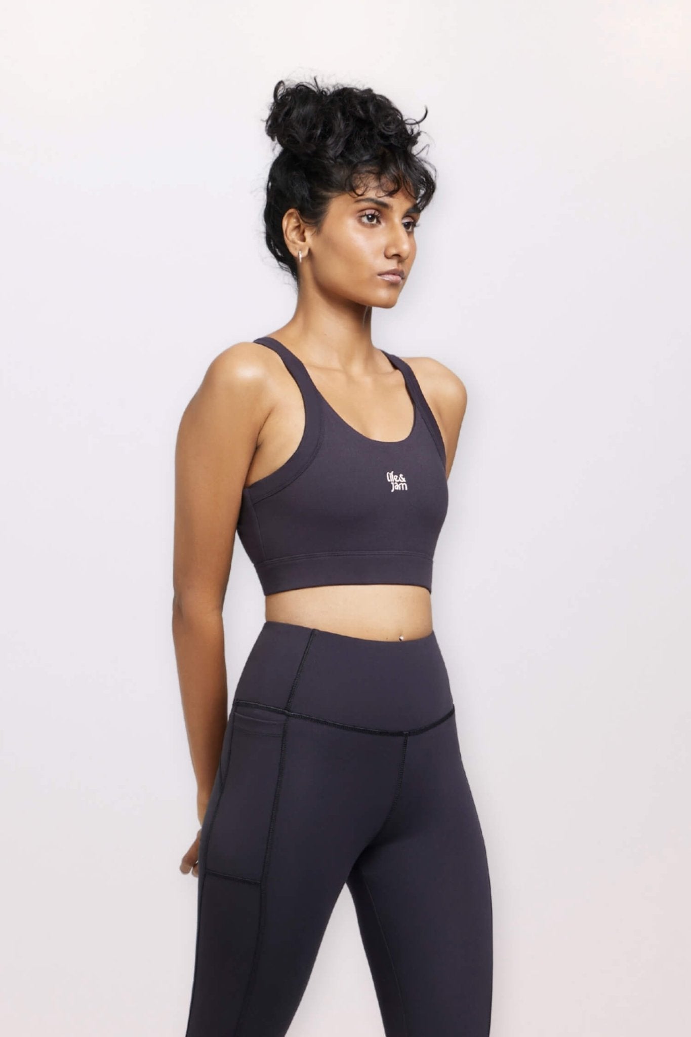 Back Hooks Freedom Sports Bra in Charcoal - Life & Jam