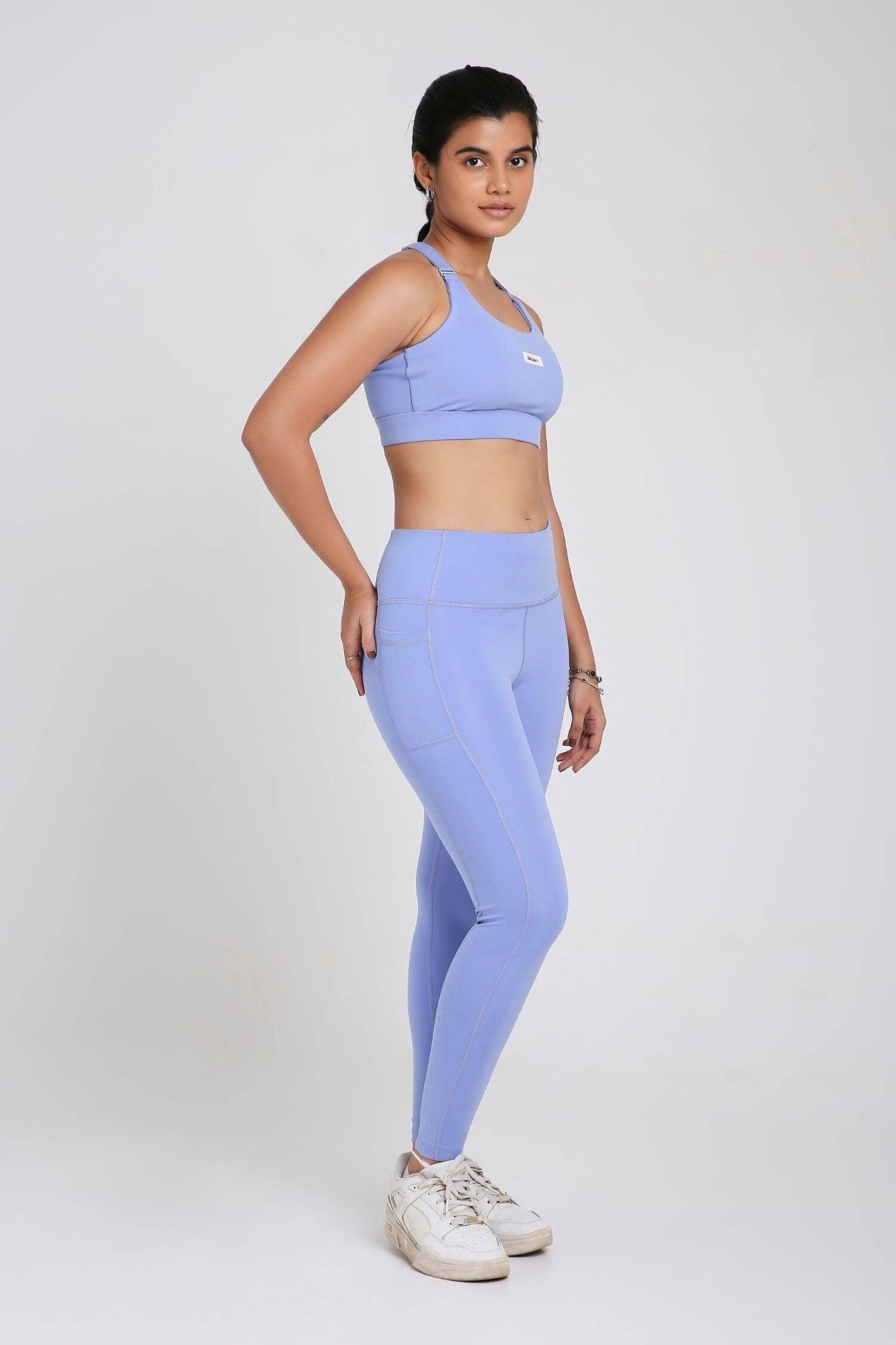 Co - ord Set: Adjustable Straps Sports Bra + Leggings in Ocean Pop 2.0 - Life & Jam