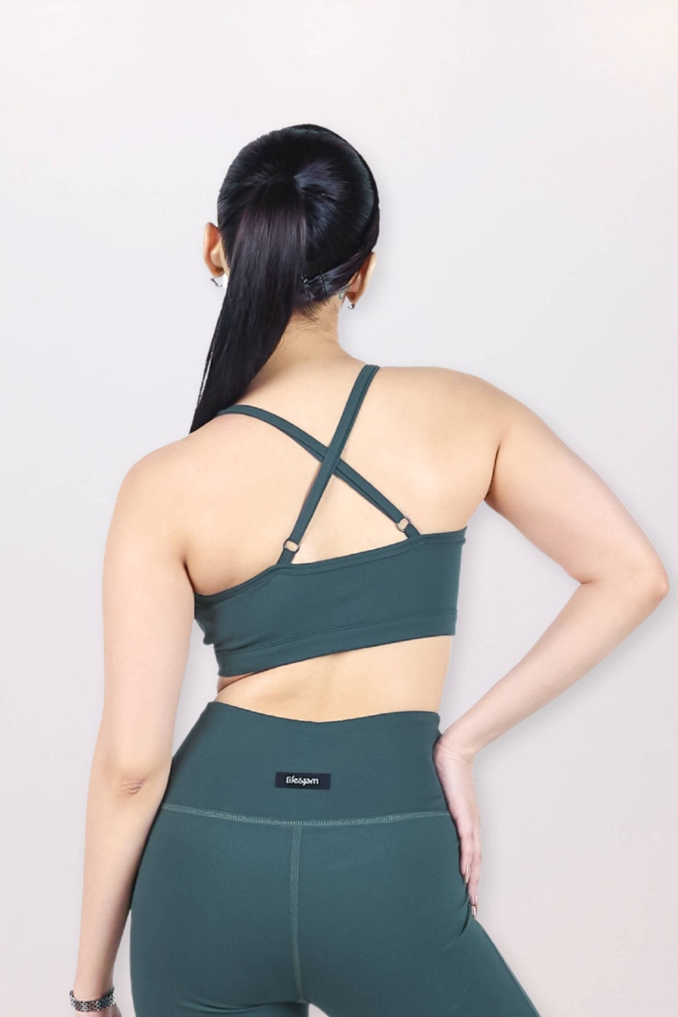 Co - ord Set: Everyday Bralette and Flare Pants Set in Jungle Green - Life & Jam