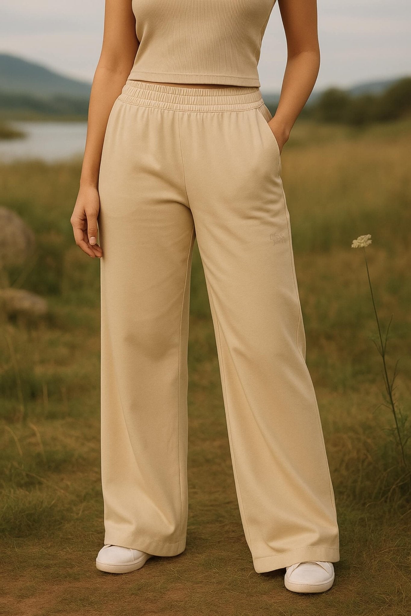 Co - ord Set: Free Spirit Tank & Everyday Lounge Pants in Marshmallow - Life & Jam