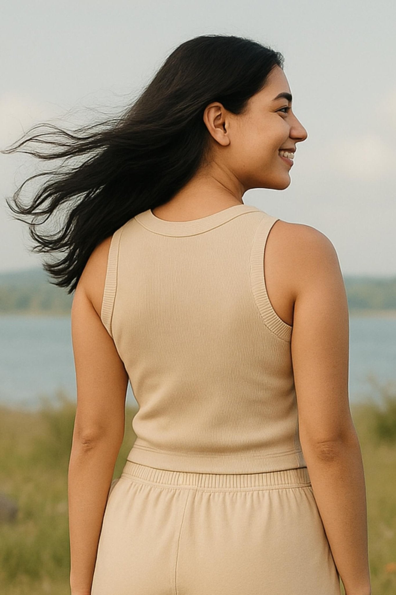 Co - ord Set: Free Spirit Tank & Everyday Lounge Pants in Marshmallow - Life & Jam