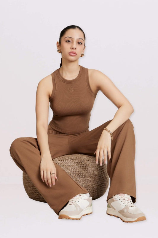 Co - ord Set: Free Spirit Tank & Everyday Lounge Pants in Mountain Tan - Life & Jam