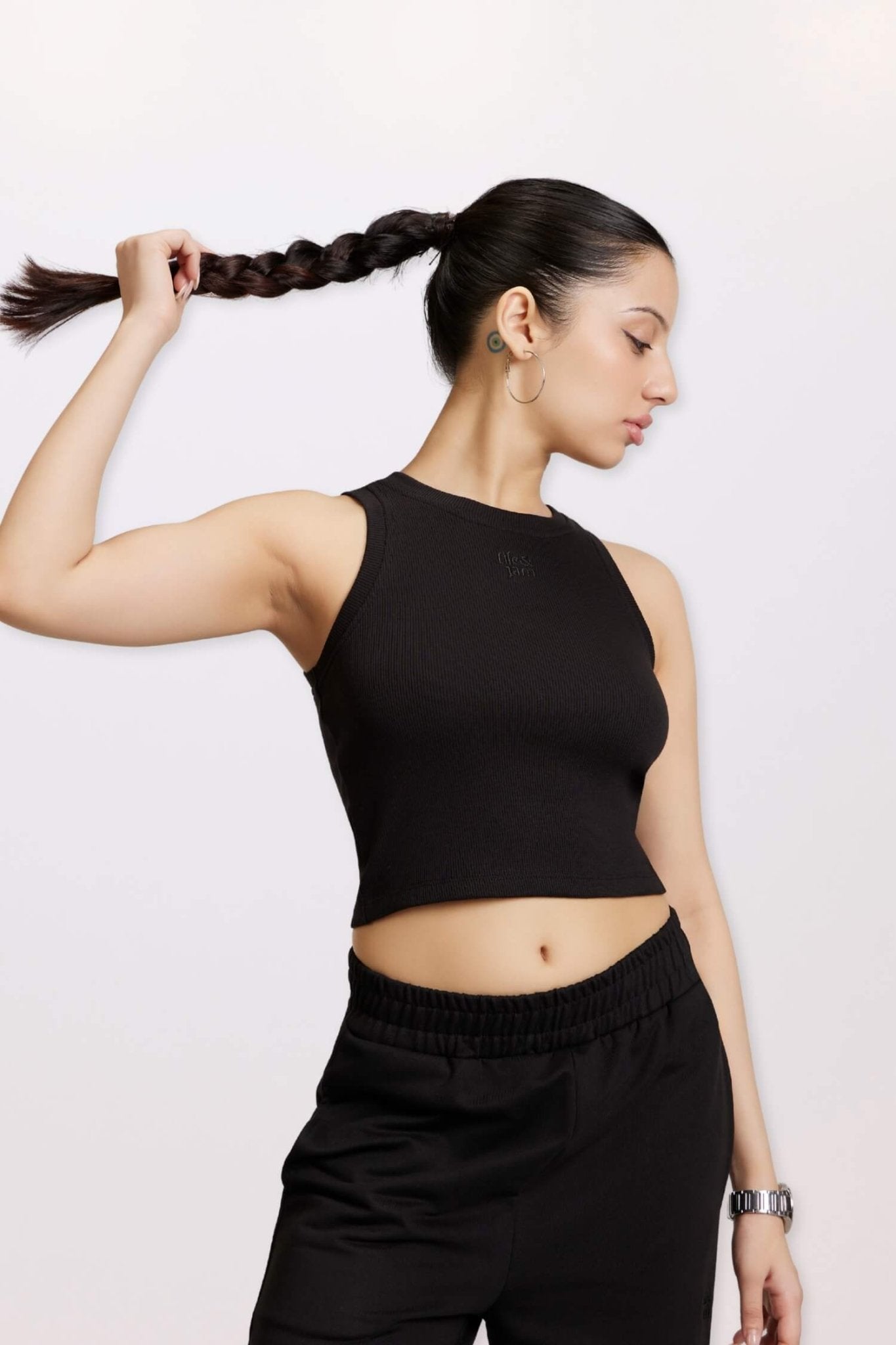 Co - ord Set: Free Spirit Tank & Everyday Lounge Pants in True Black - Life & Jam