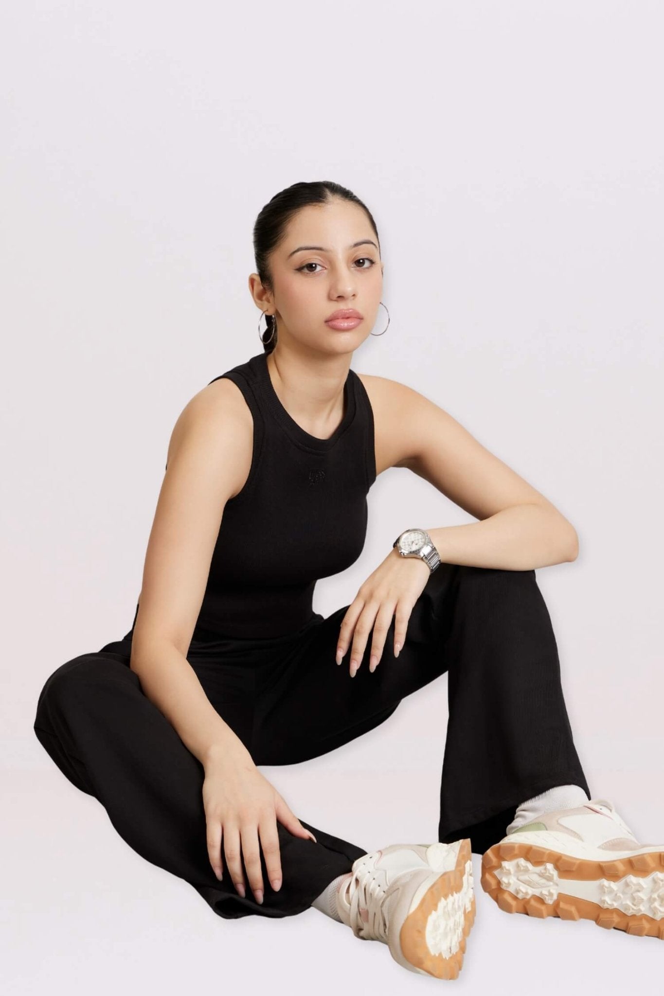 Co - ord Set: Free Spirit Tank & Everyday Lounge Pants in True Black - Life & Jam