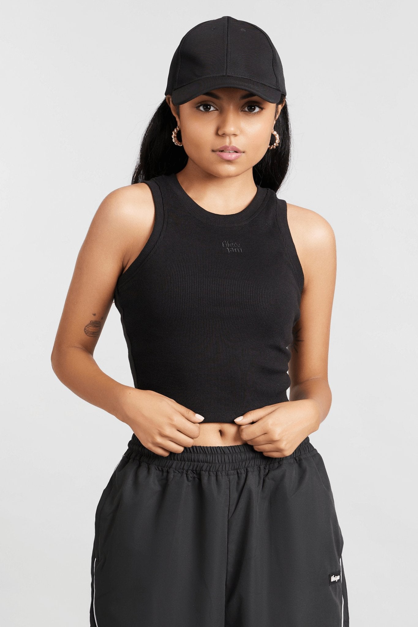 Co - ord Set: Free Spirit Tank & Hike Pants in True Black - Life & Jam