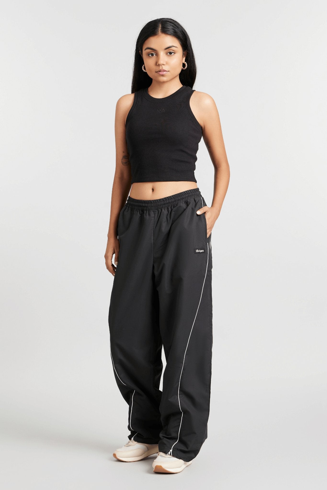 Co - ord Set: Free Spirit Tank & Hike Pants in True Black - Life & Jam