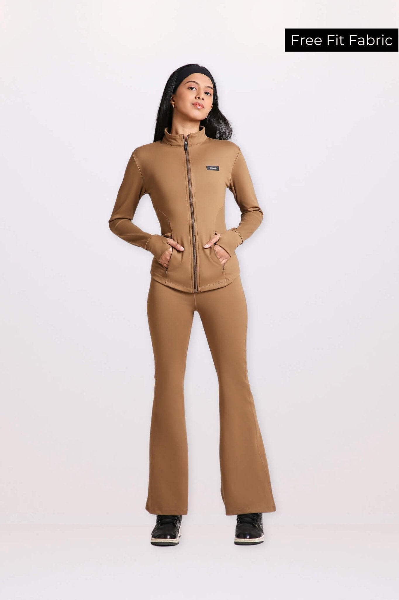 Co - ord Set: Good Girl Code Jacket & Flare Pants Set in Mountain Tan - Life & Jam
