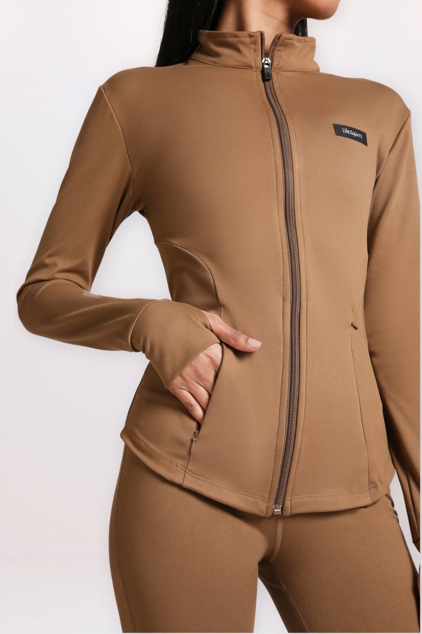 Co - ord Set: Good Girl Code Jacket & Flare Pants Set in Mountain Tan - Life & Jam