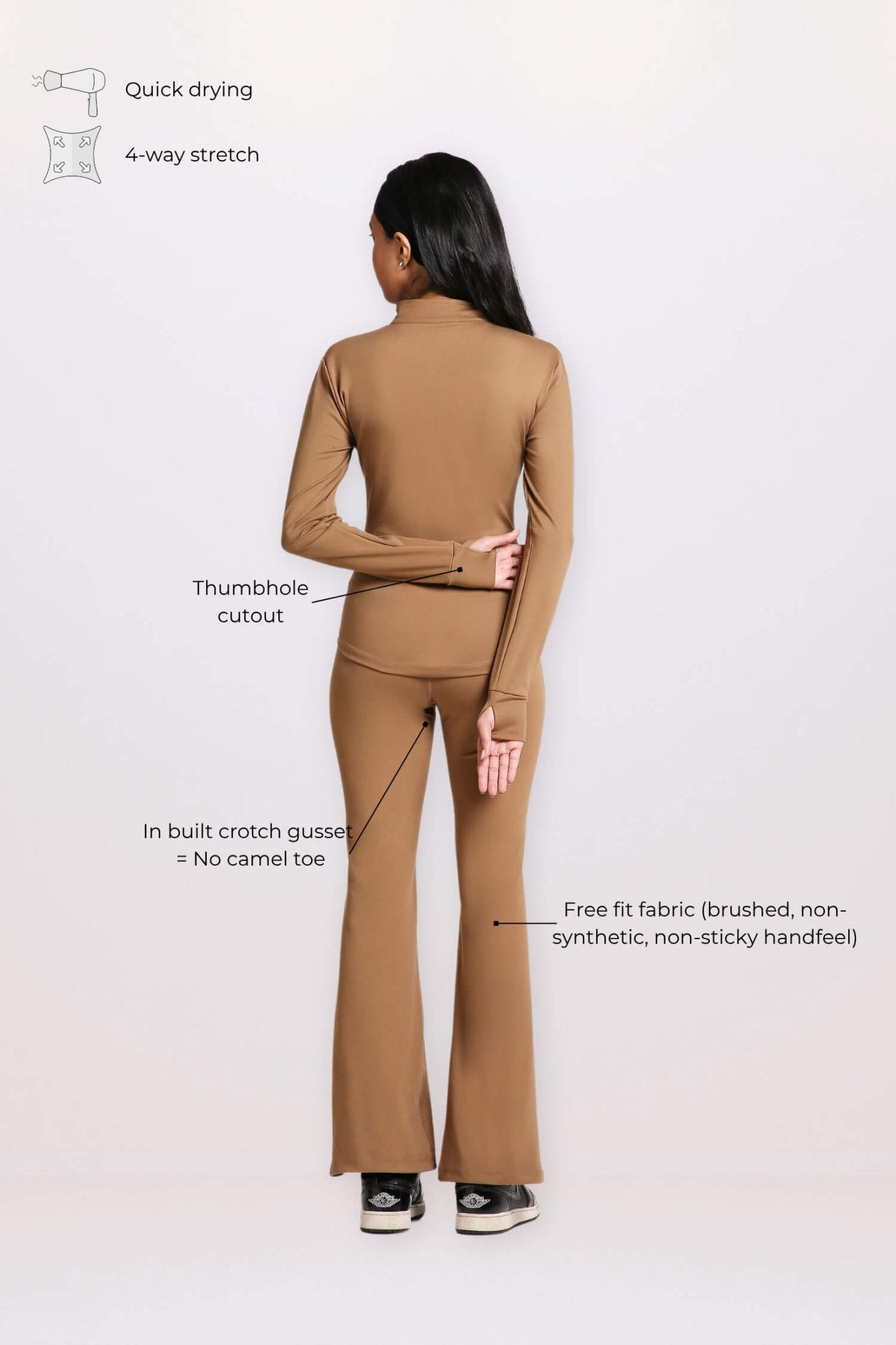 Co - ord Set: Good Girl Code Jacket & Flare Pants Set in Mountain Tan - Life & Jam
