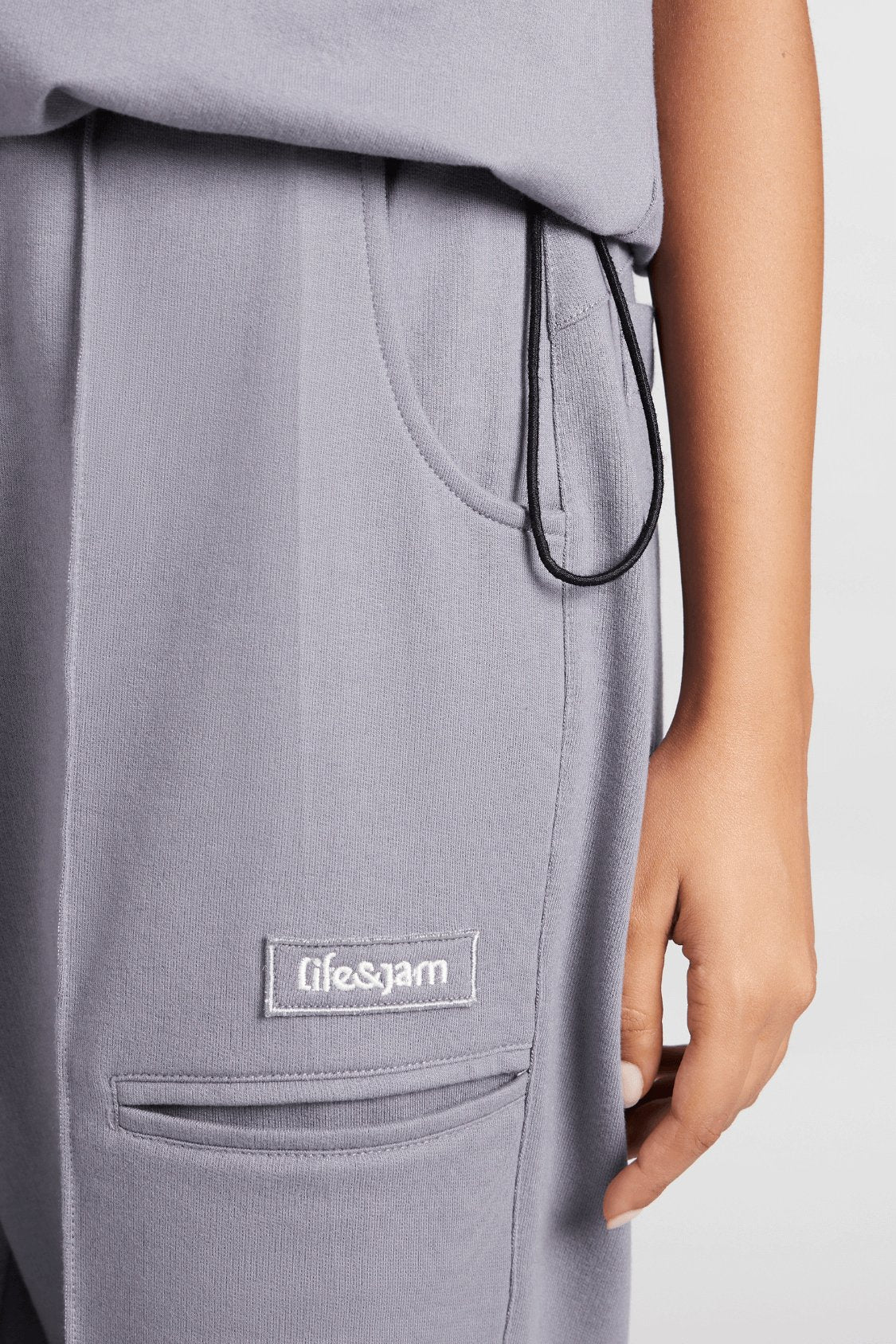 Co - ord Set: Hybrid Polo Tee & Pants in Grey - Life & Jam