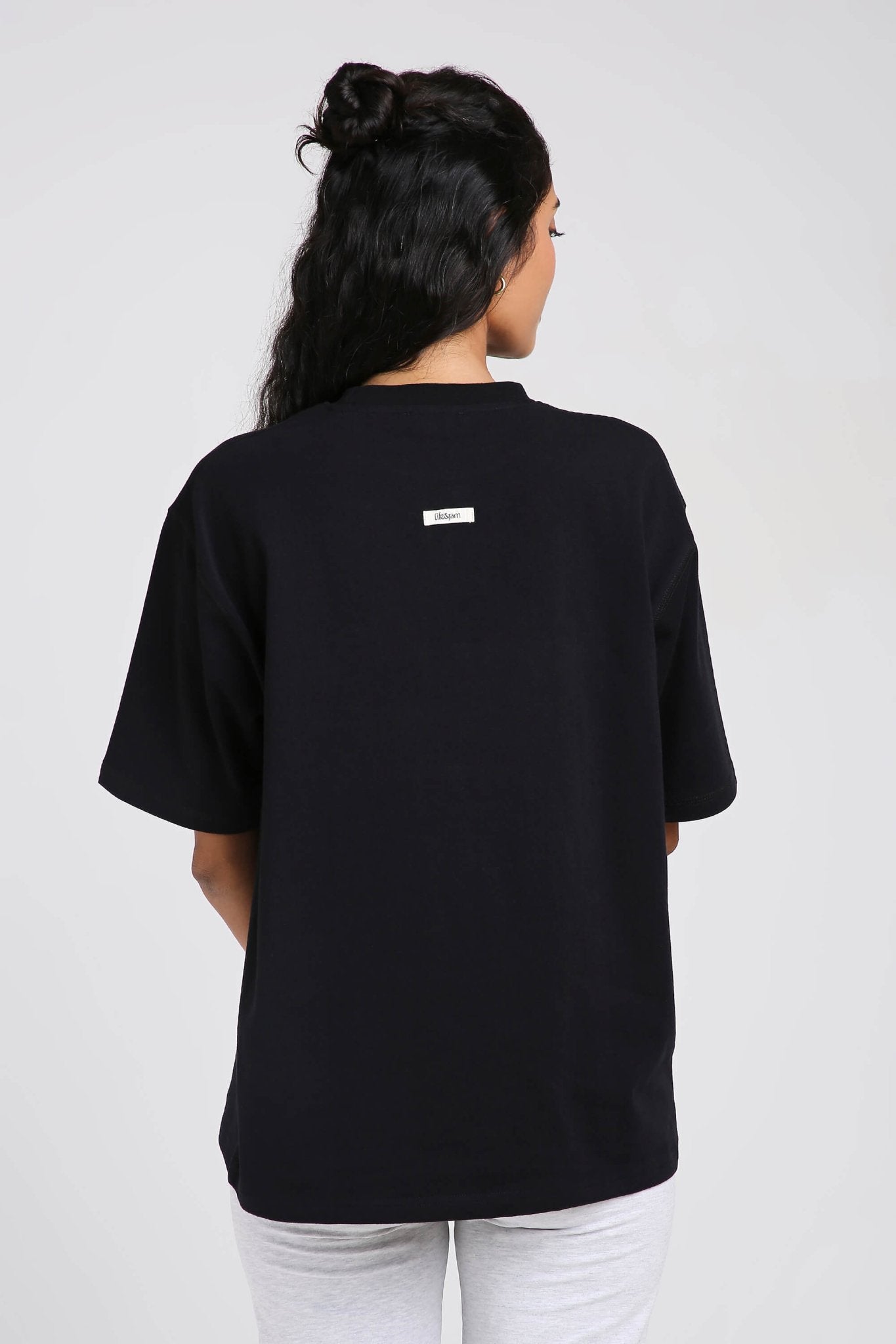 Co - ord Set: Oversized Tee & Chill Flares in Black & Greystone - Life & Jam