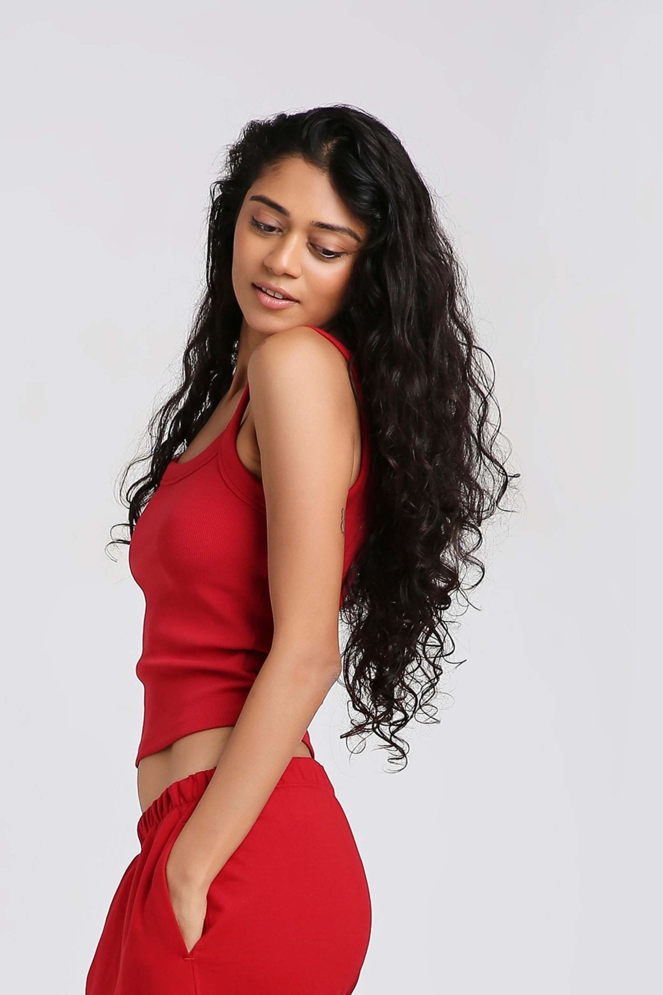 Co - ord Set: Strappy Tank & Loungers in Cherry Red - Life & Jam
