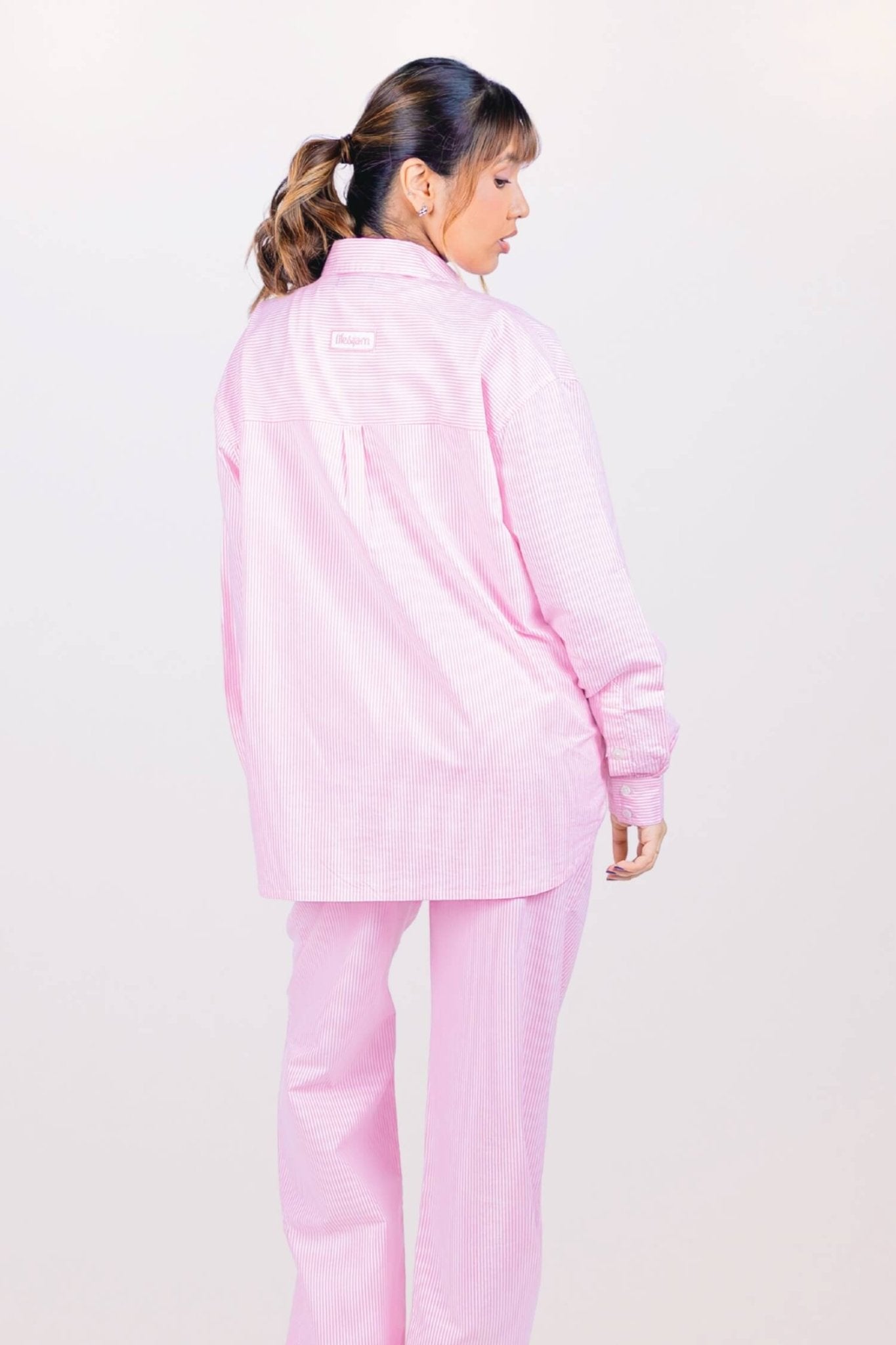 Co - ord Set: Summer Jam Shirt & Pants in Strippy Pink - Life & Jam