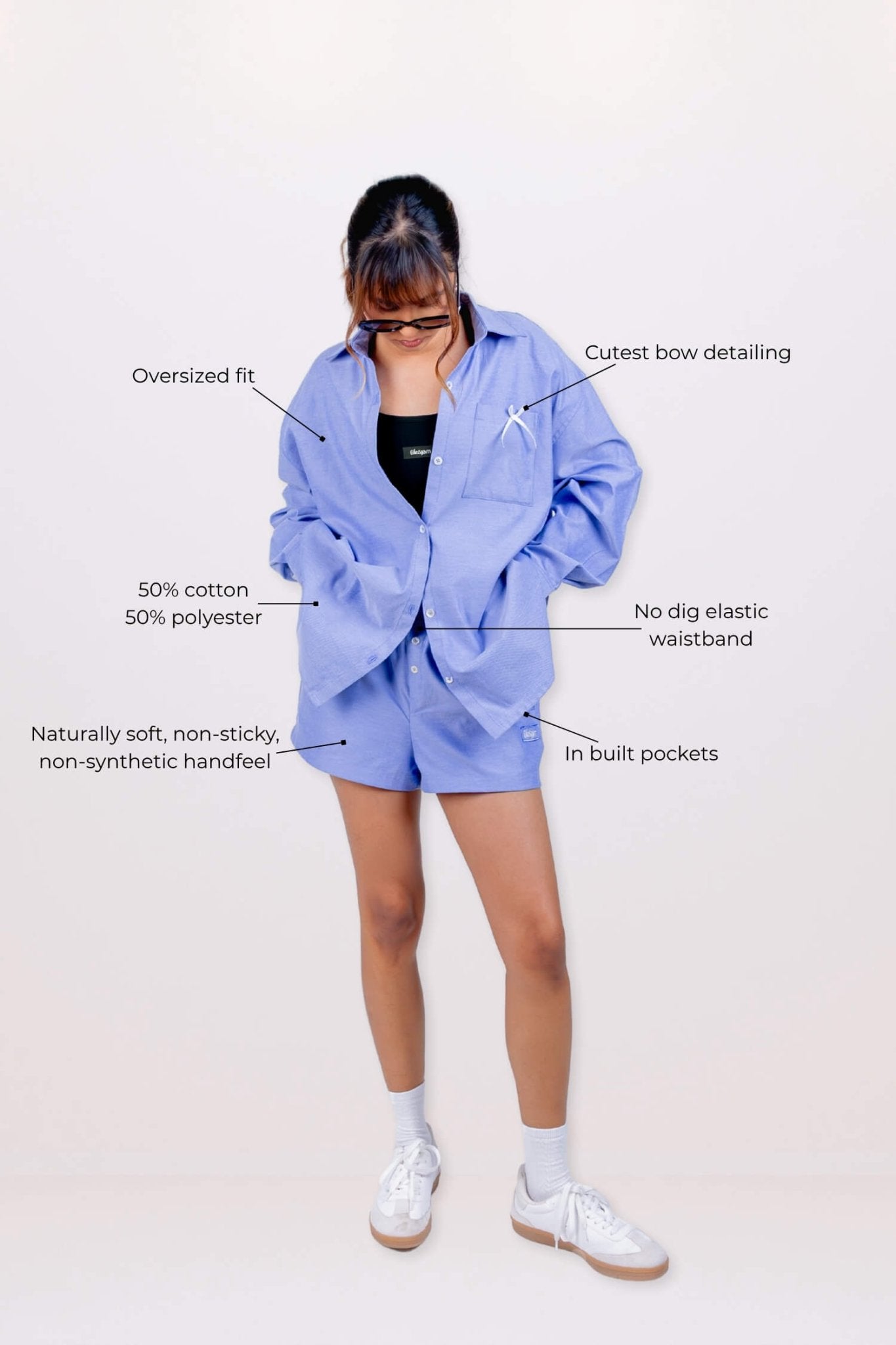 Co - ord Set: Summer Jam Shirt & Shorts in Ocean Blue - Life & Jam