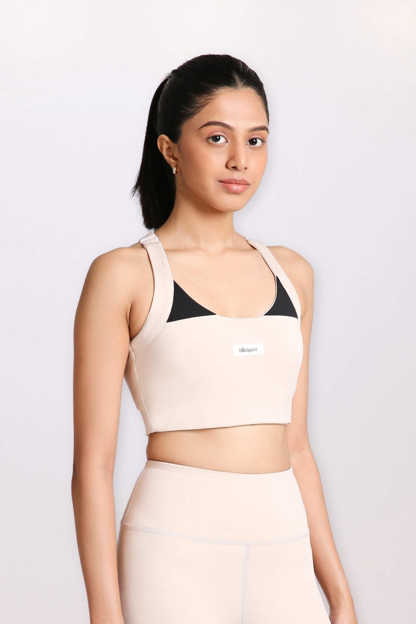 Draw the Line Sports Bra in Marshmallow - Life & Jam