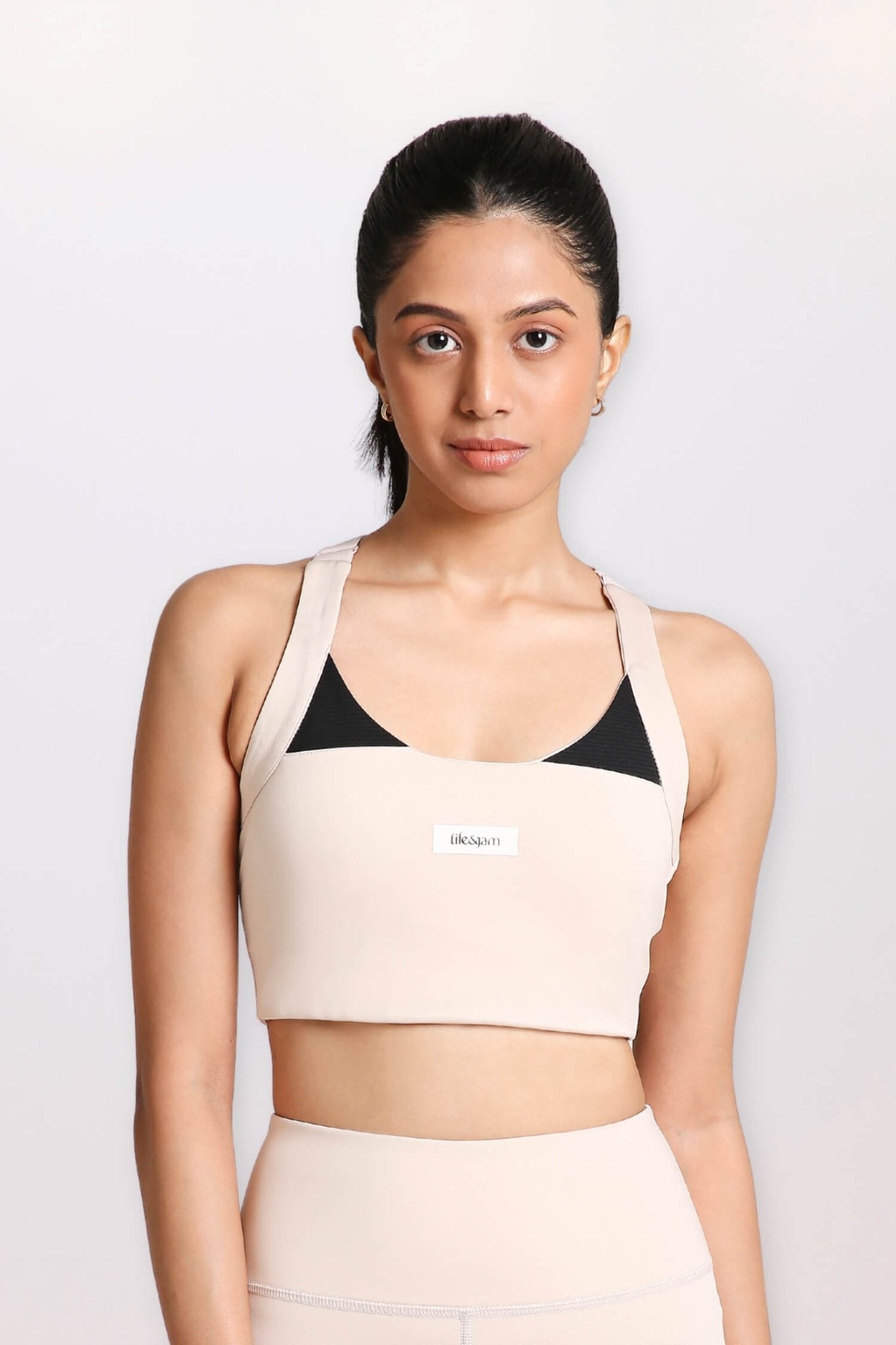 Draw the Line Sports Bra in Marshmallow - Life & Jam