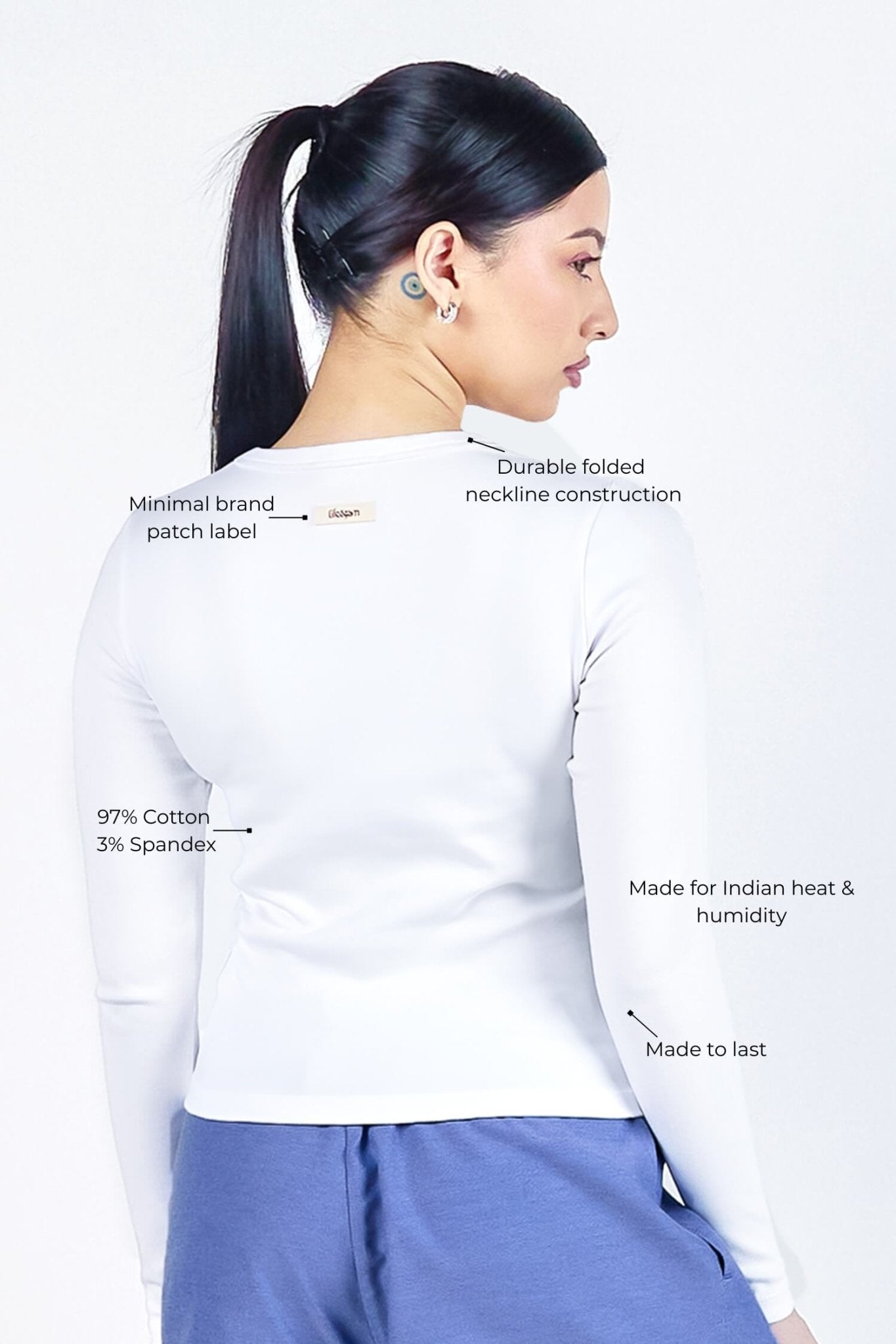 Everyday Long Sleeves Tee in Snow White - Life & Jam