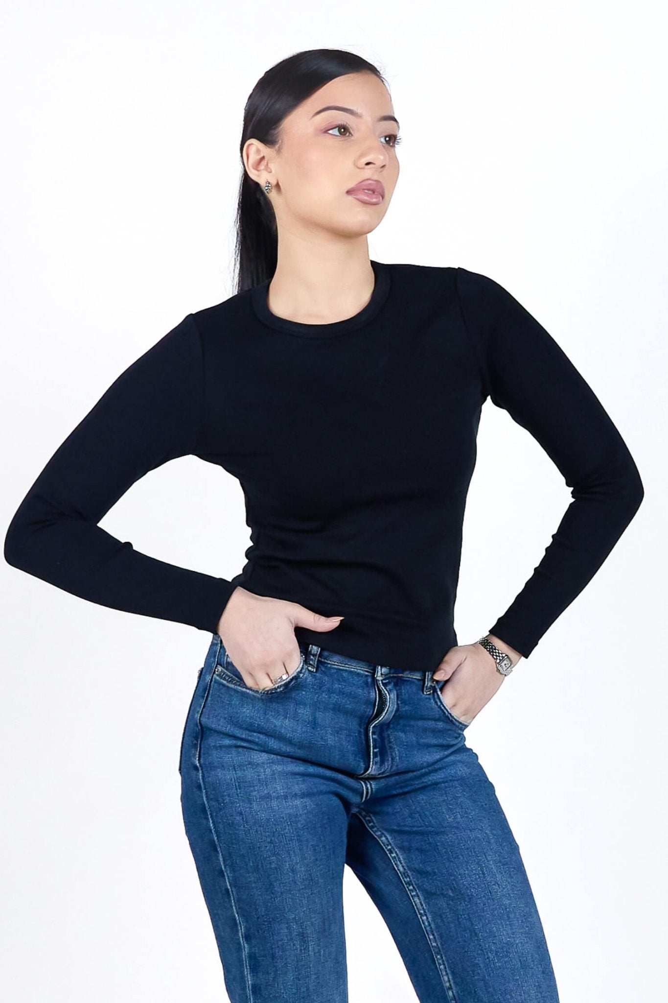 Everyday Long Sleeves Tee in True Black - Life & Jam