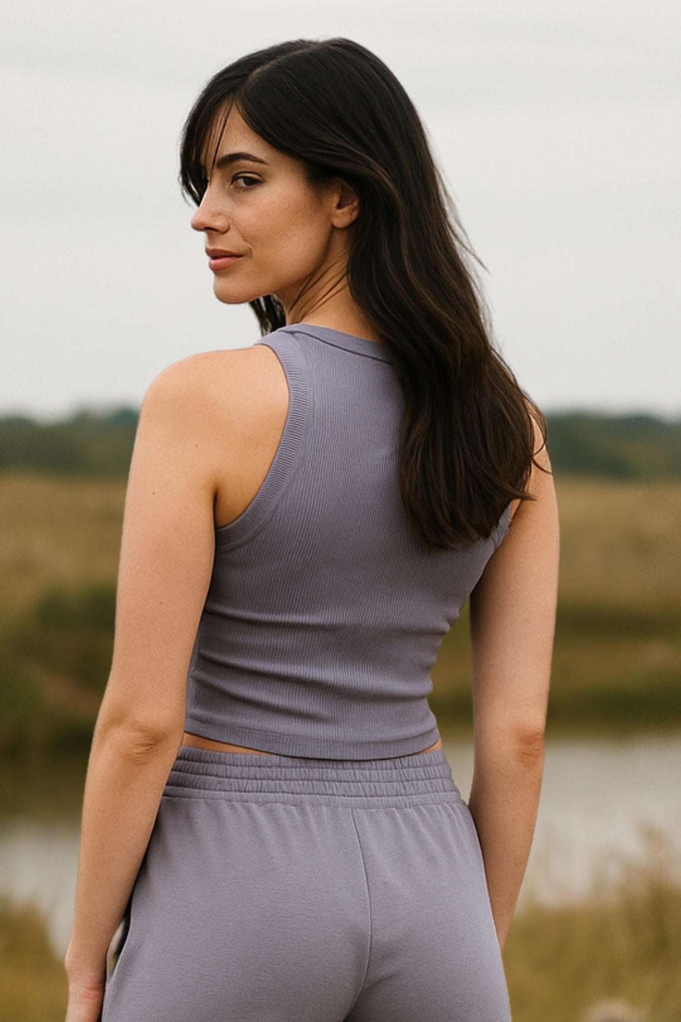 Free Spirit Ribbed Tank In Grey - Life & Jam