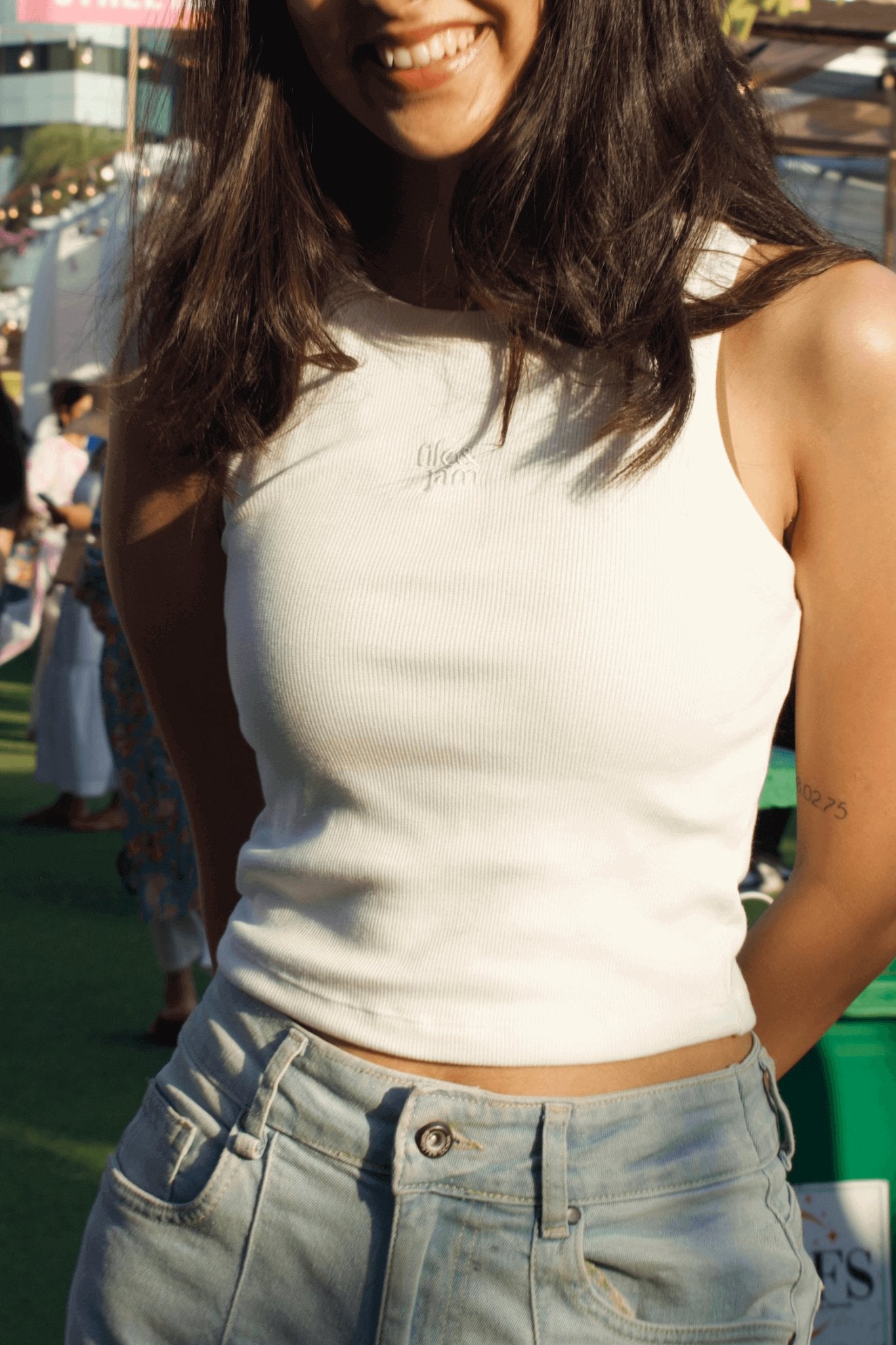 Free Spirit Ribbed Tank In Snow White - Life & Jam