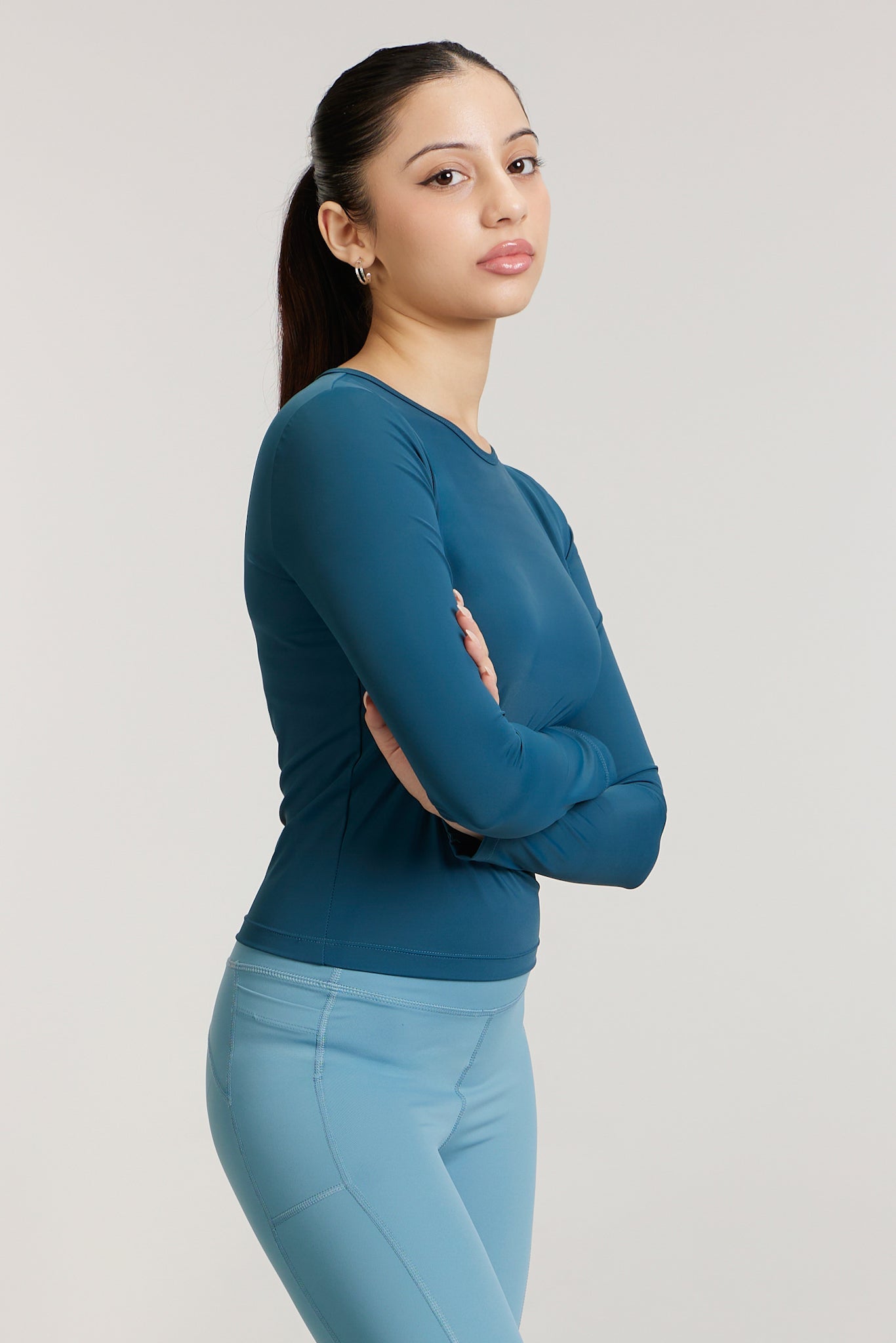 Full Sleeves Quick - Dry Gym Tee in Steely Teal - Life & Jam