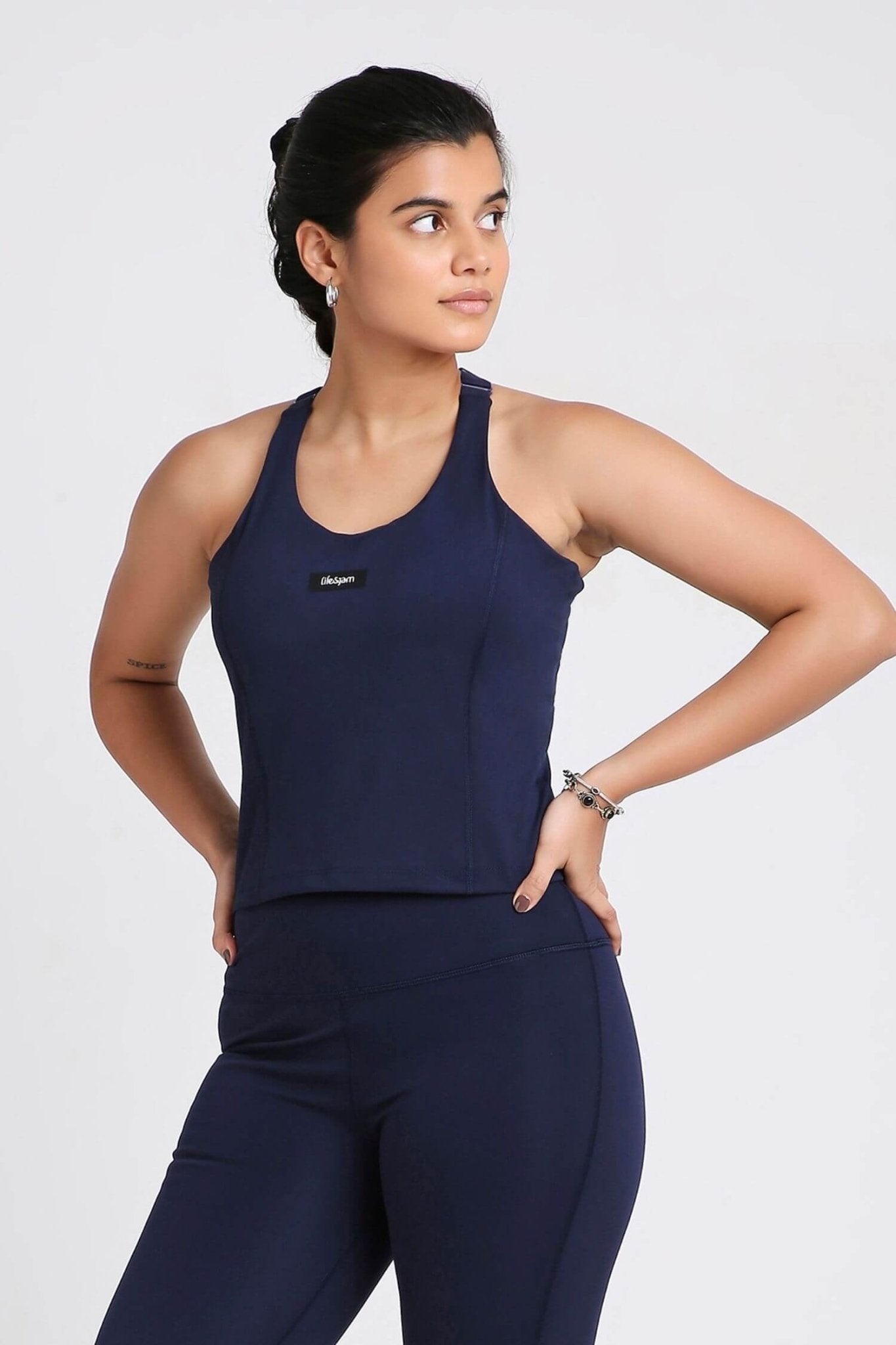 Good Girl Code Longline Sports Bra in Ink - Life & Jam