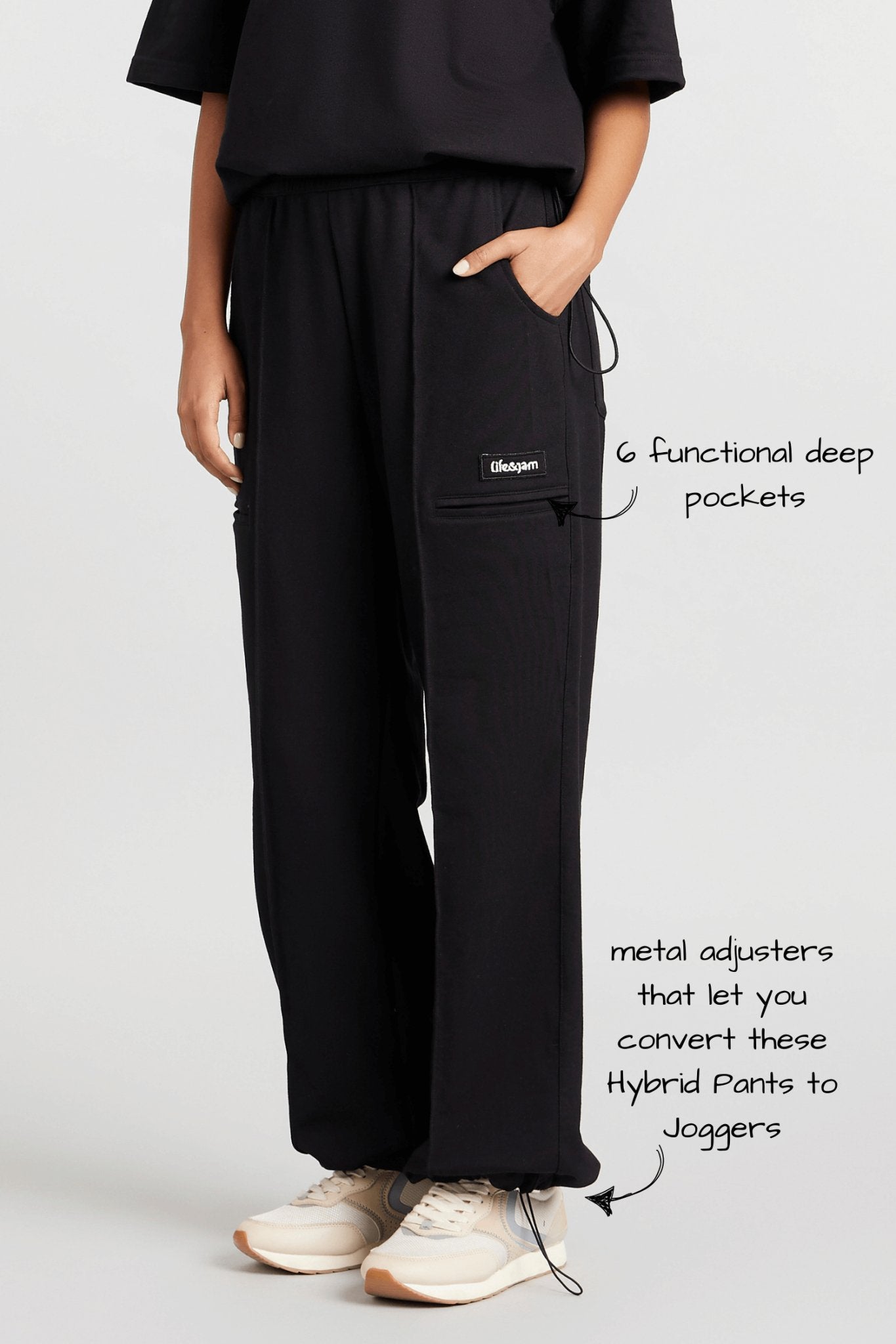 Hybrid Pants in True Black - Life & Jam