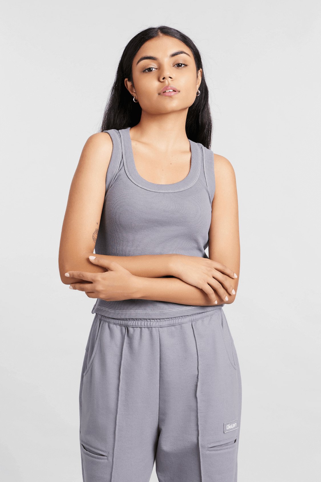 Hybrid Tank in Grey - Life & Jam