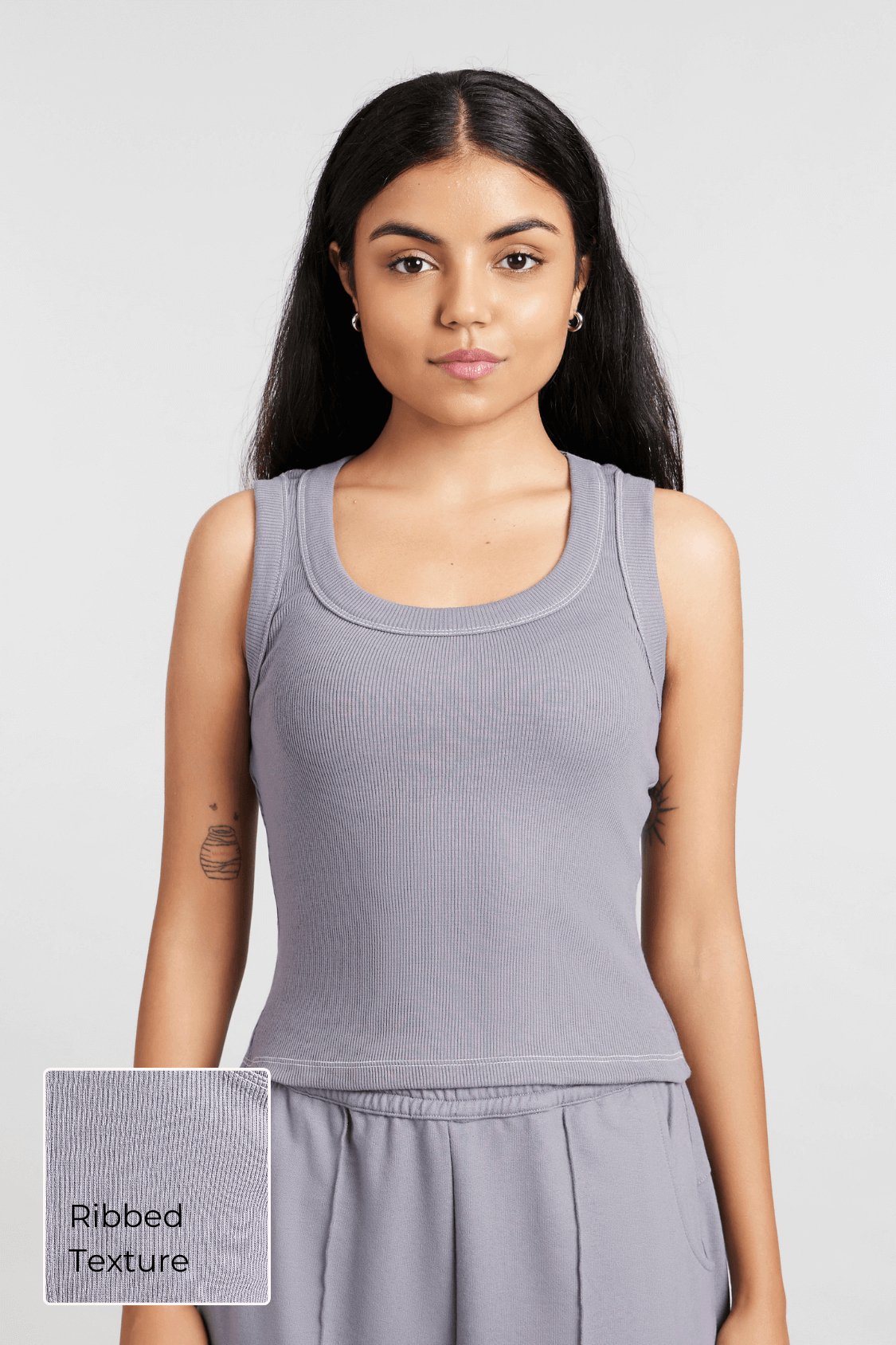 Hybrid Tank in Grey - Life & Jam