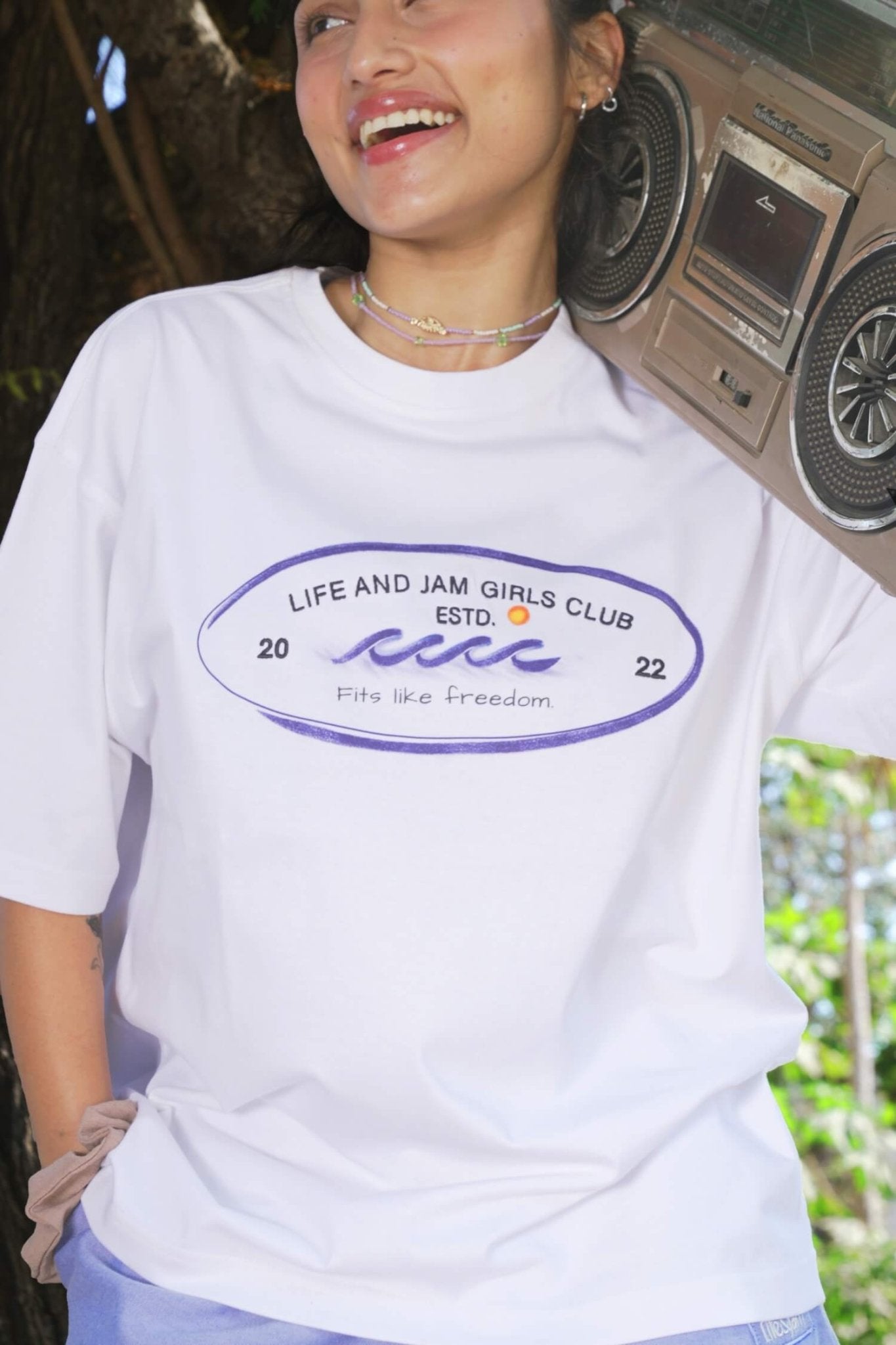 Life & Jam Girls Club Oversized Tee - Life & Jam