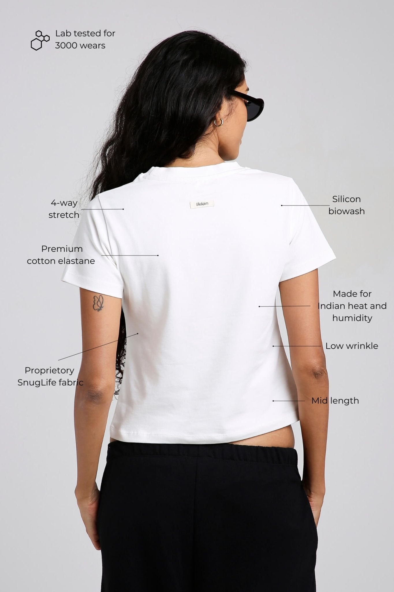 Relaxed Tee in Snow White - Life & Jam