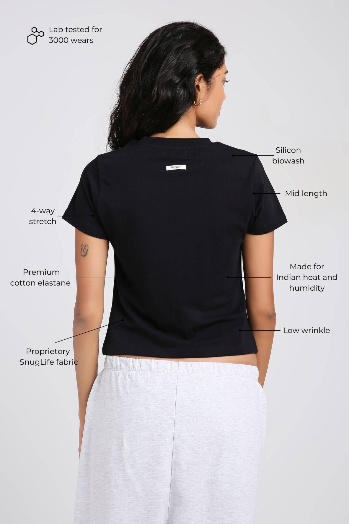 Relaxed Tee in True Black - Life & Jam