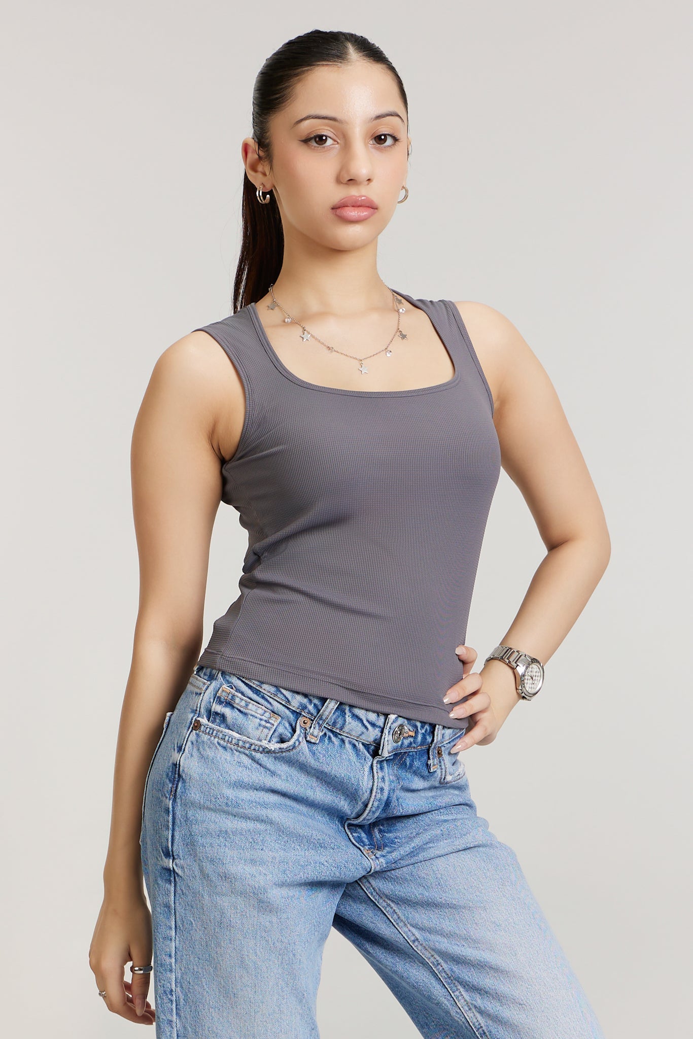 Square Neck Quick - Dry Top in OG Grey - Life & Jam