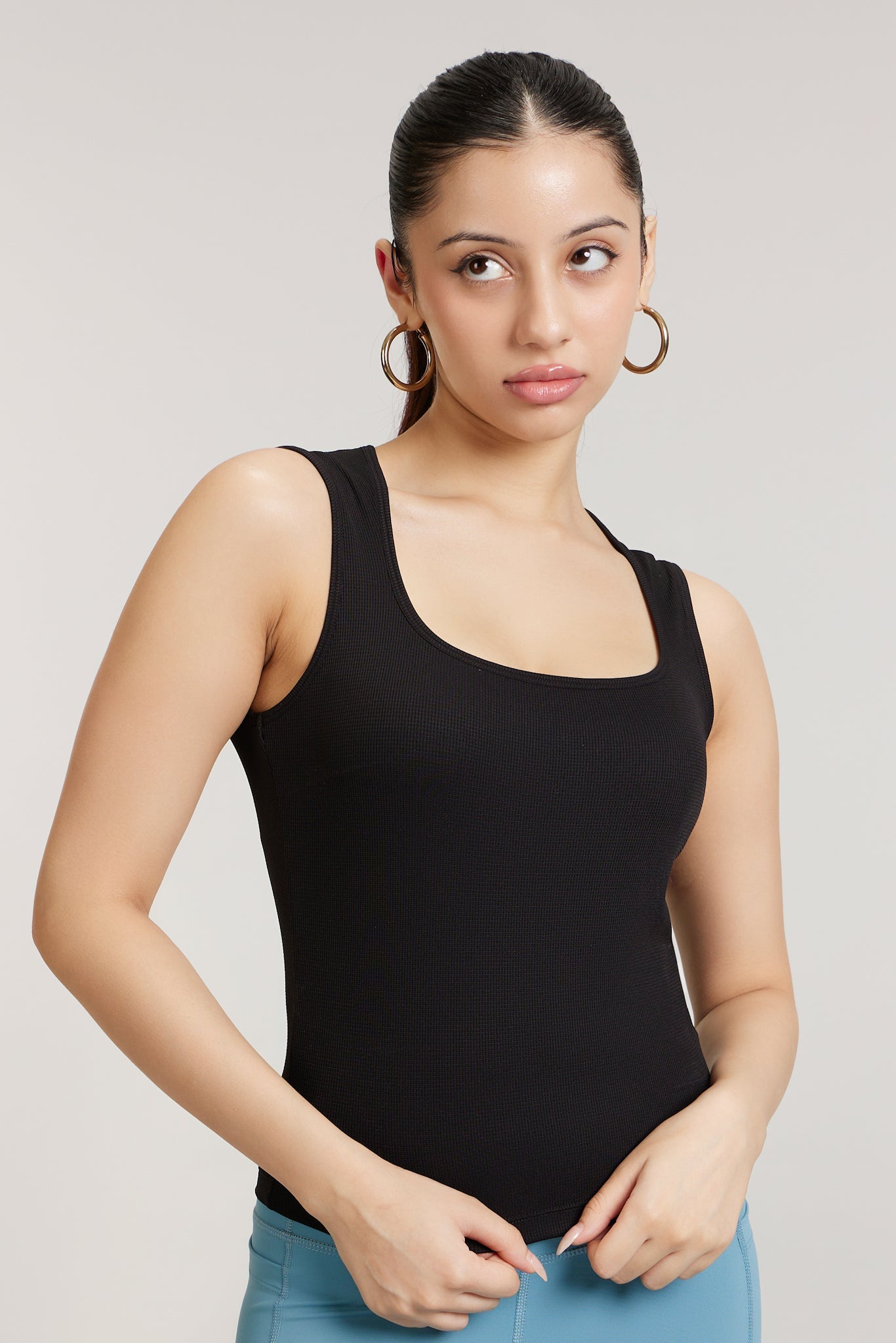 Square Neck Quick - Dry Top in True Black - Life & Jam