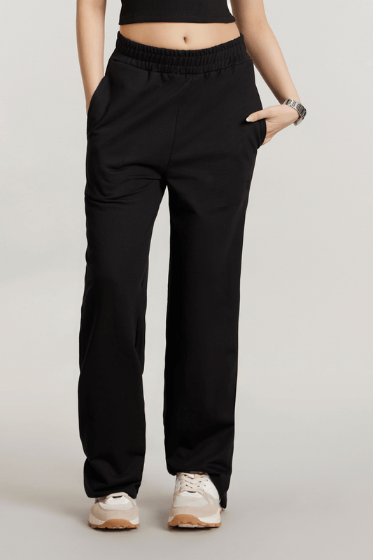 Straight - fit Everyday Lounge Pants in True Black - Life & Jam