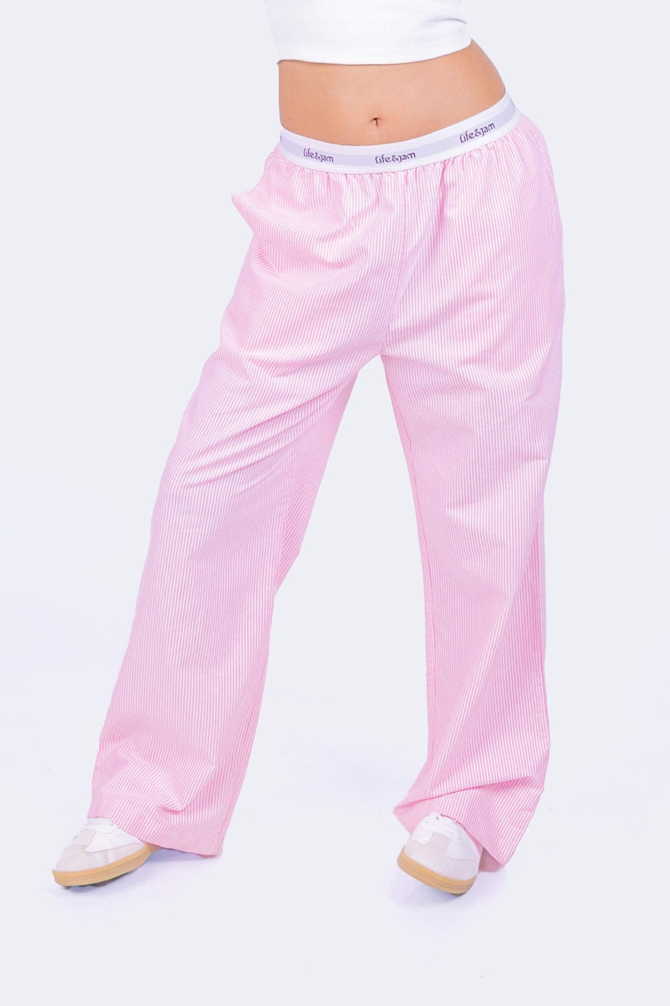 Summer Jam Pants in Strippy Pink - Life & Jam