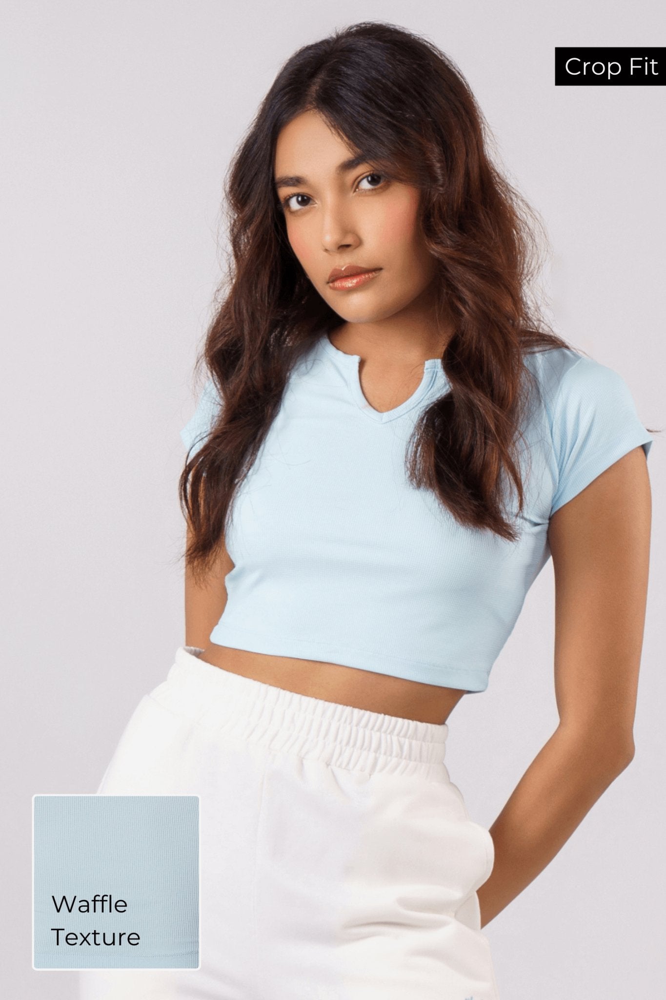 🧇 Waffle Sleeves Quick - Dry Tee in Sky Blue - Life & Jam