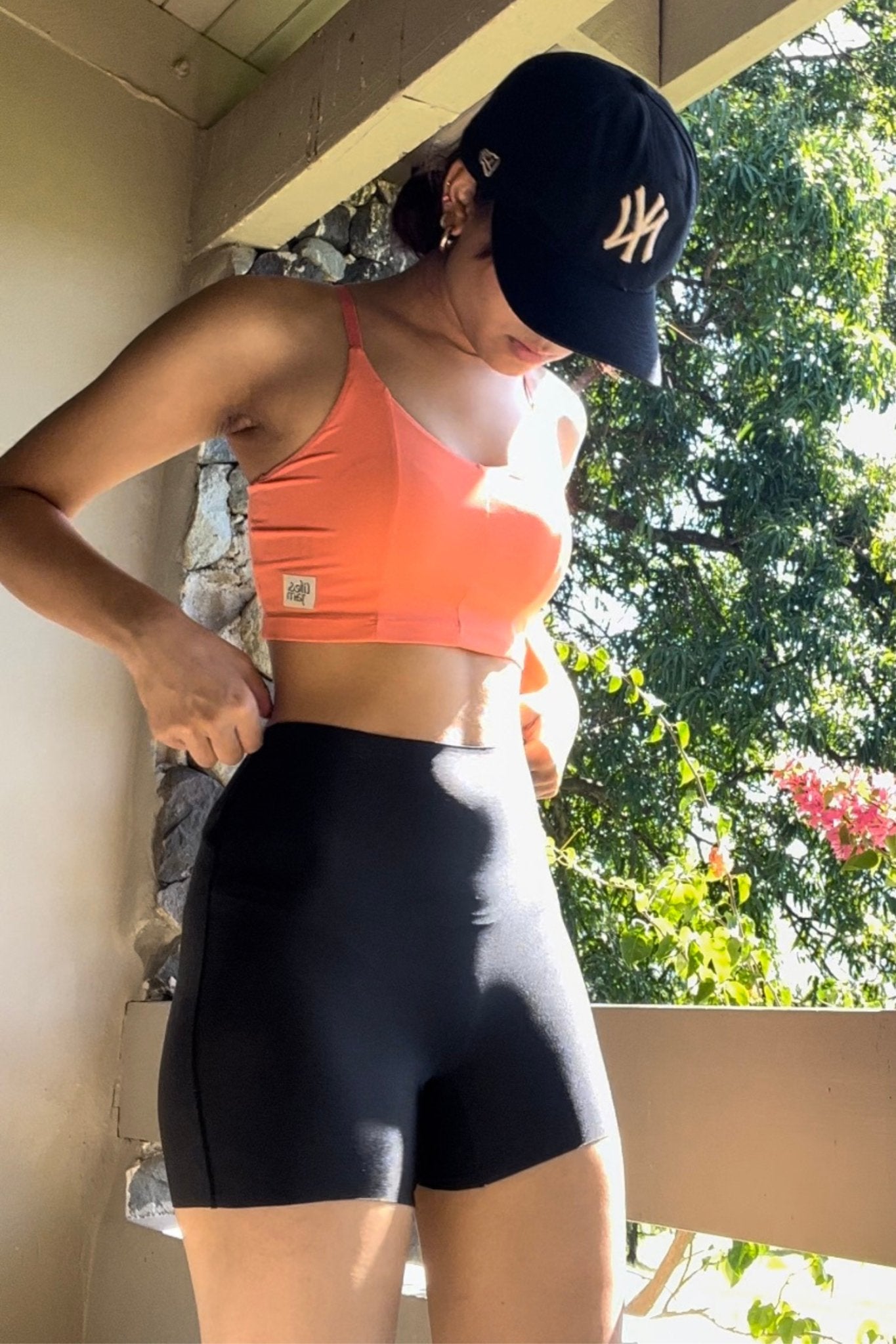 Breezy Ribbed Padded Sports Bra in Cozy Peach - Life & Jam
