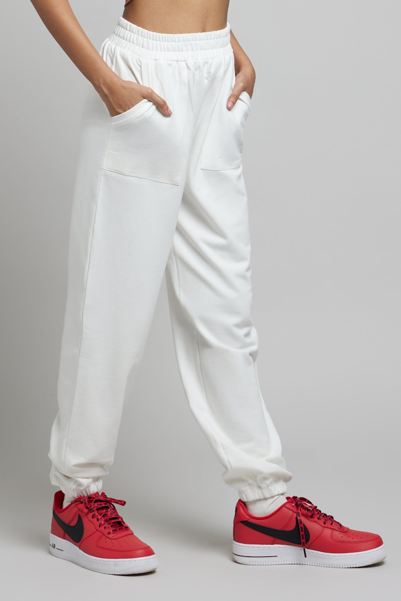 Let's Bounce Baggy Joggers in Vanilla White - Life & Jam