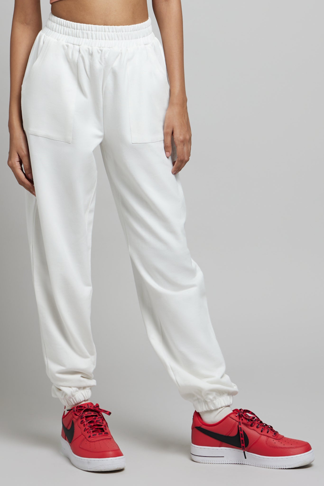 Let's Bounce Baggy Joggers in Vanilla White - Life & Jam