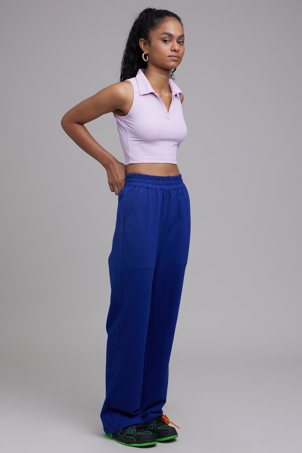Waffle Sleeveless Crop Top in Lazy Lilac - Life & Jam