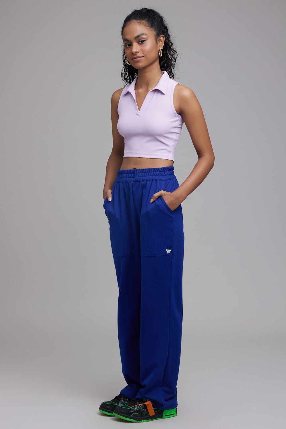 Waffle Sleeveless Crop Top in Lazy Lilac - Life & Jam