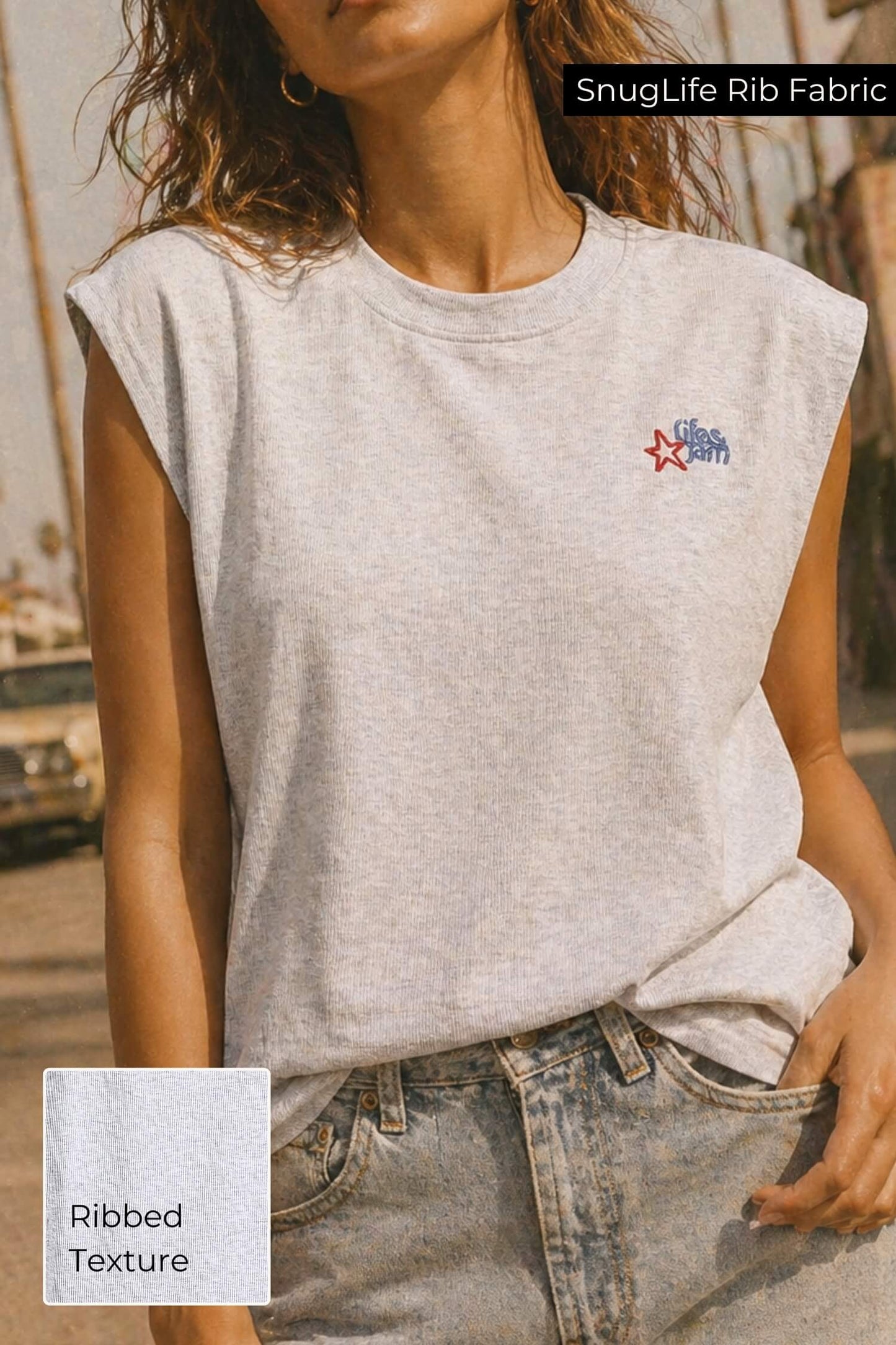 Vintage Starry Box Tank in Greystone